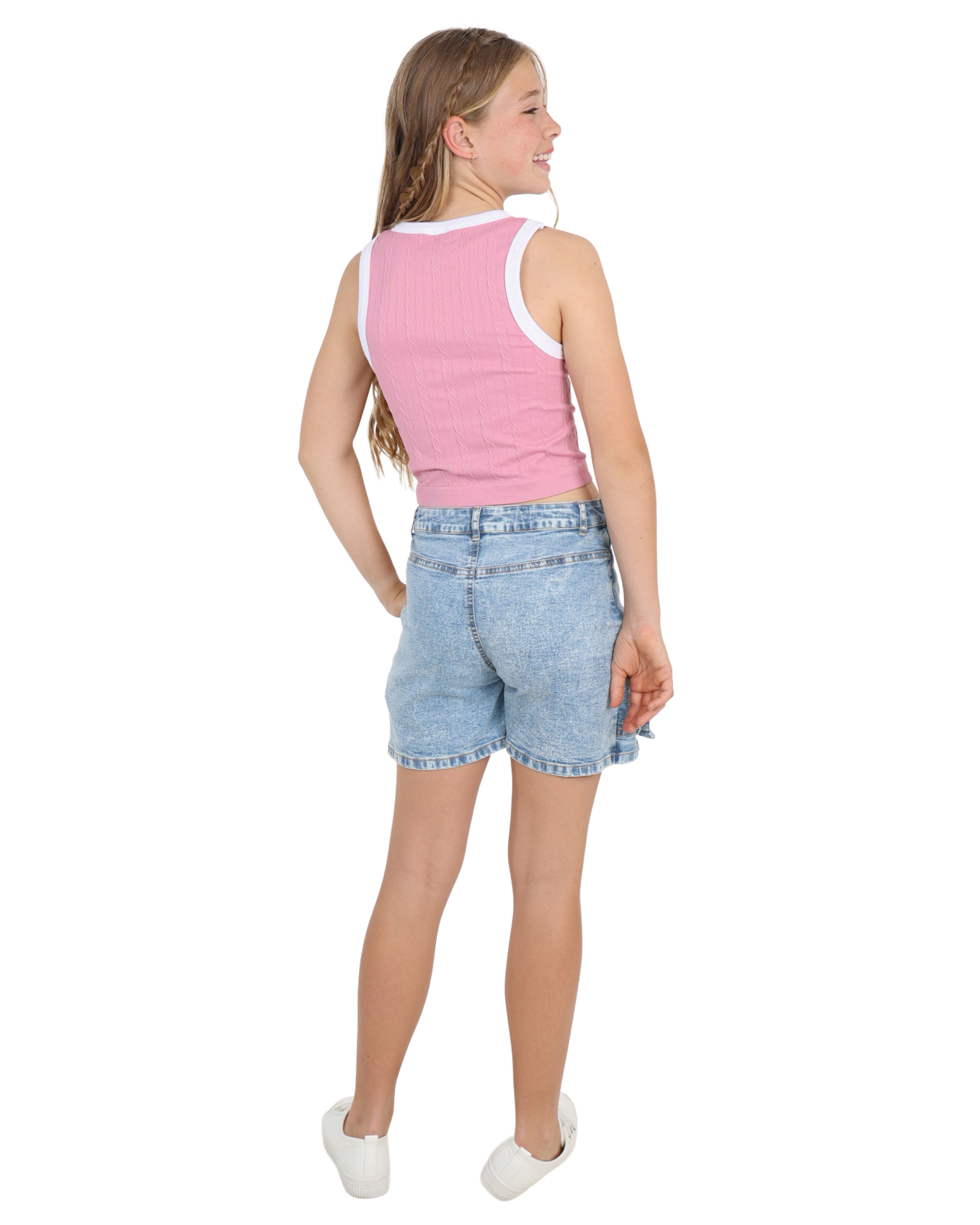 Denim Cargo Pocket Skort