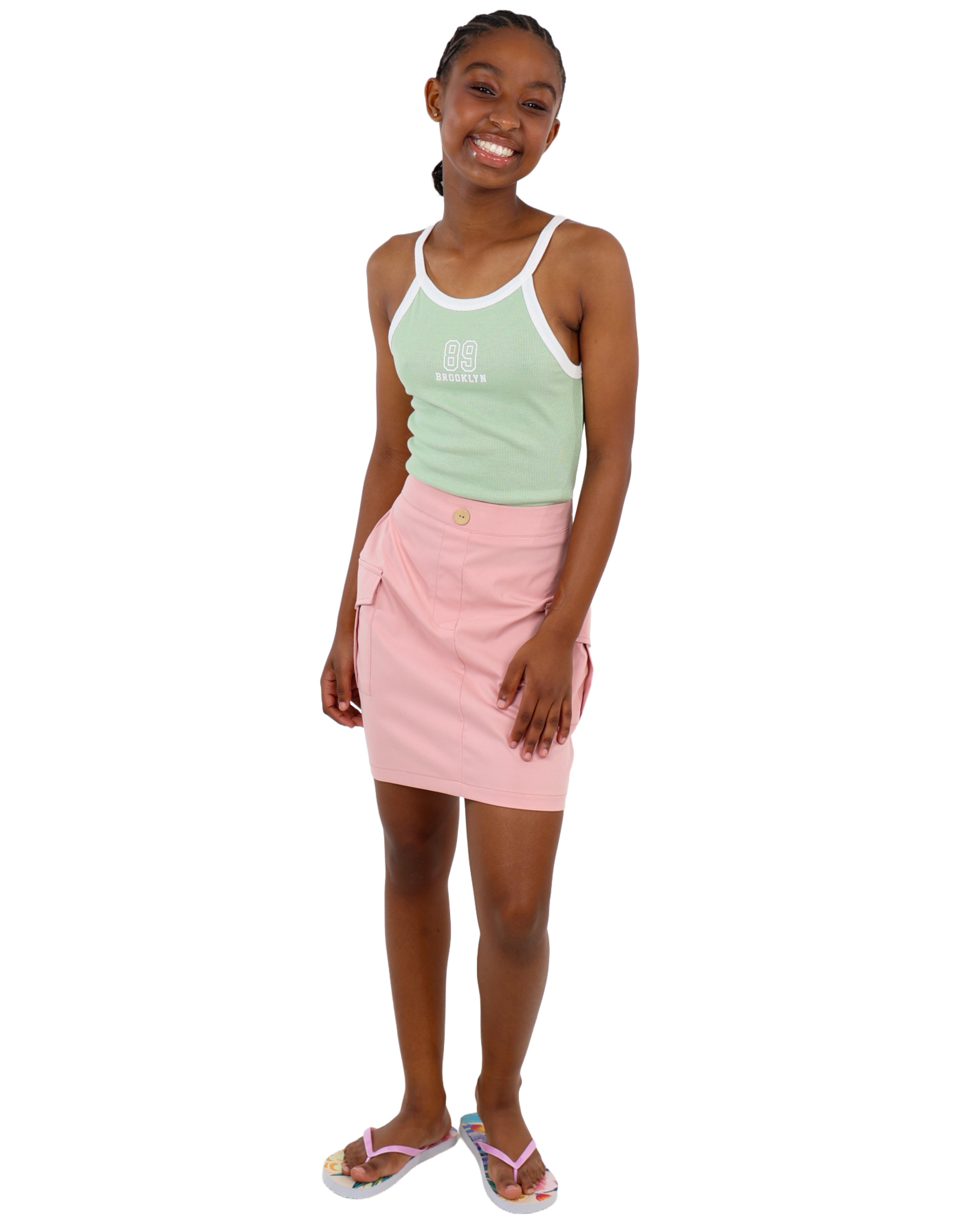 Twill Cargo Mini Skirt