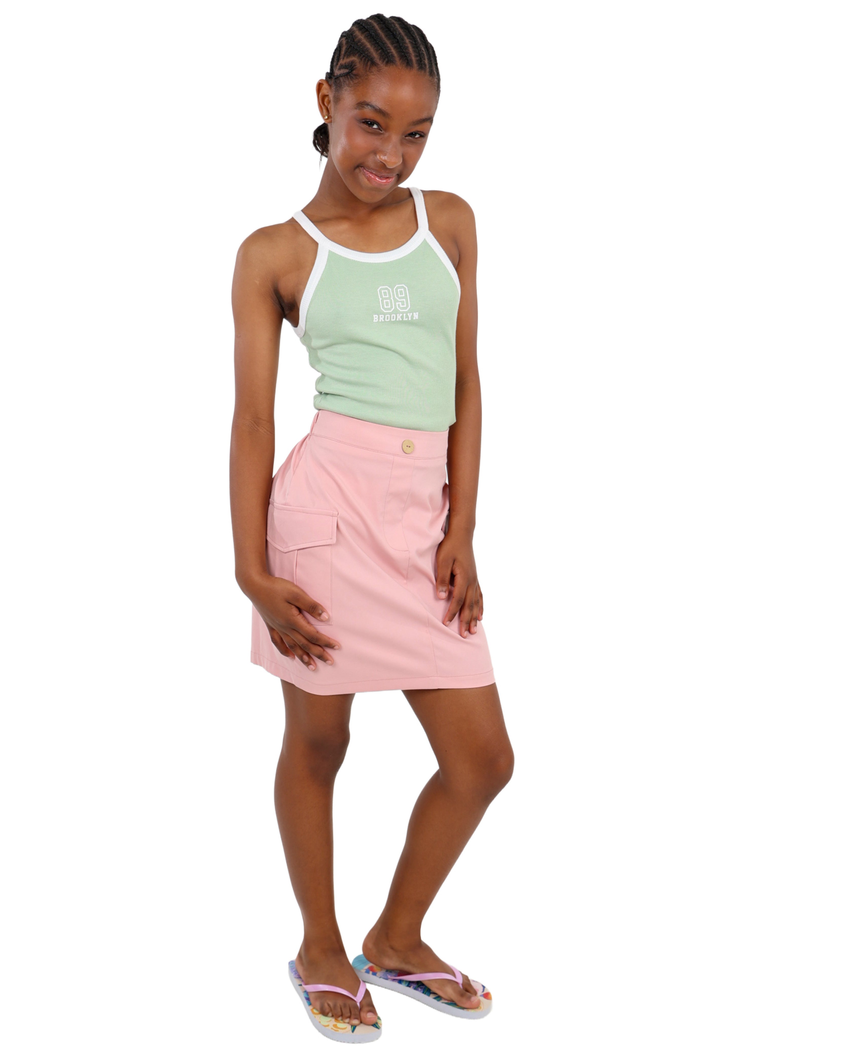 Twill Cargo Mini Skirt