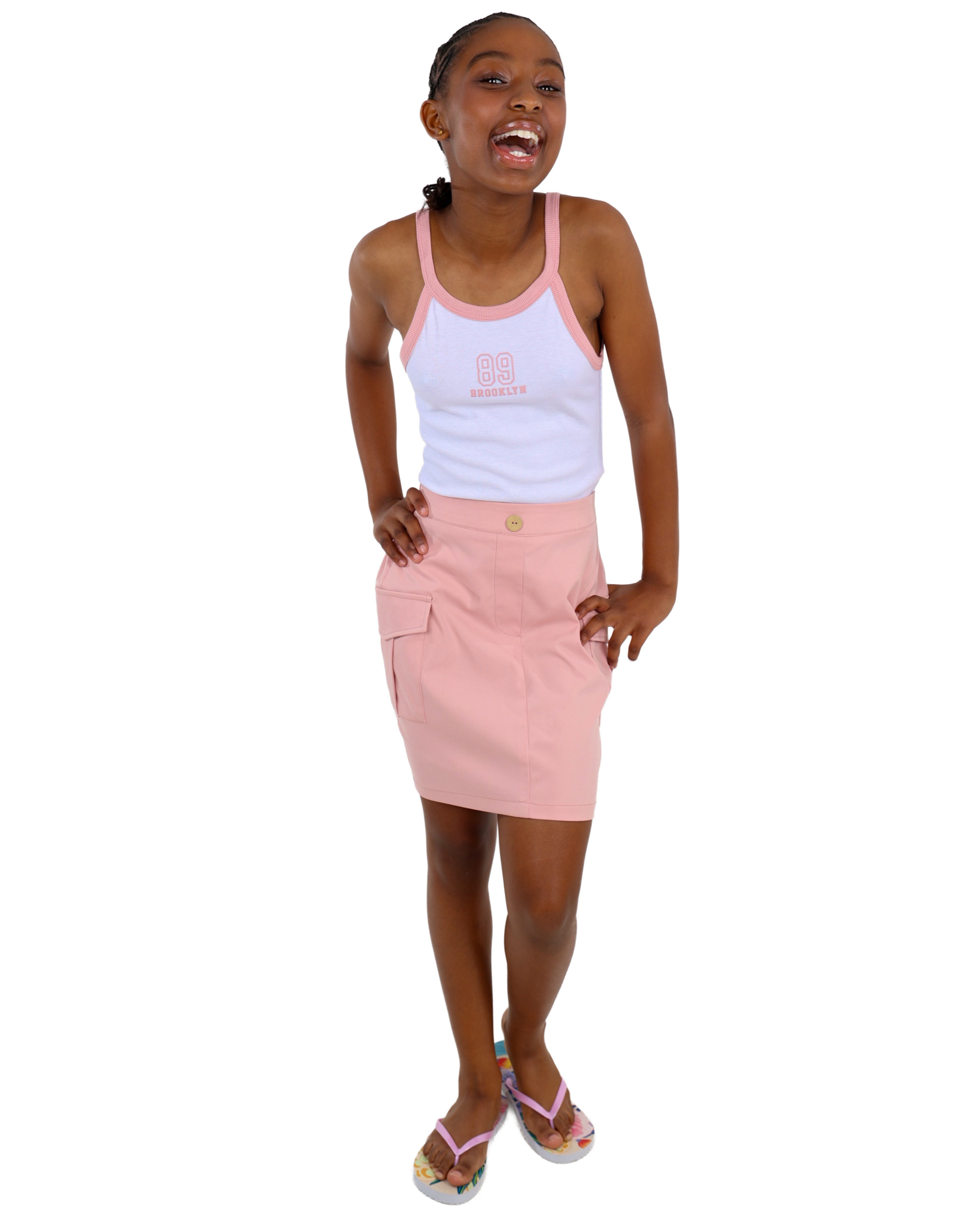 White Contrast Trim Tank Top