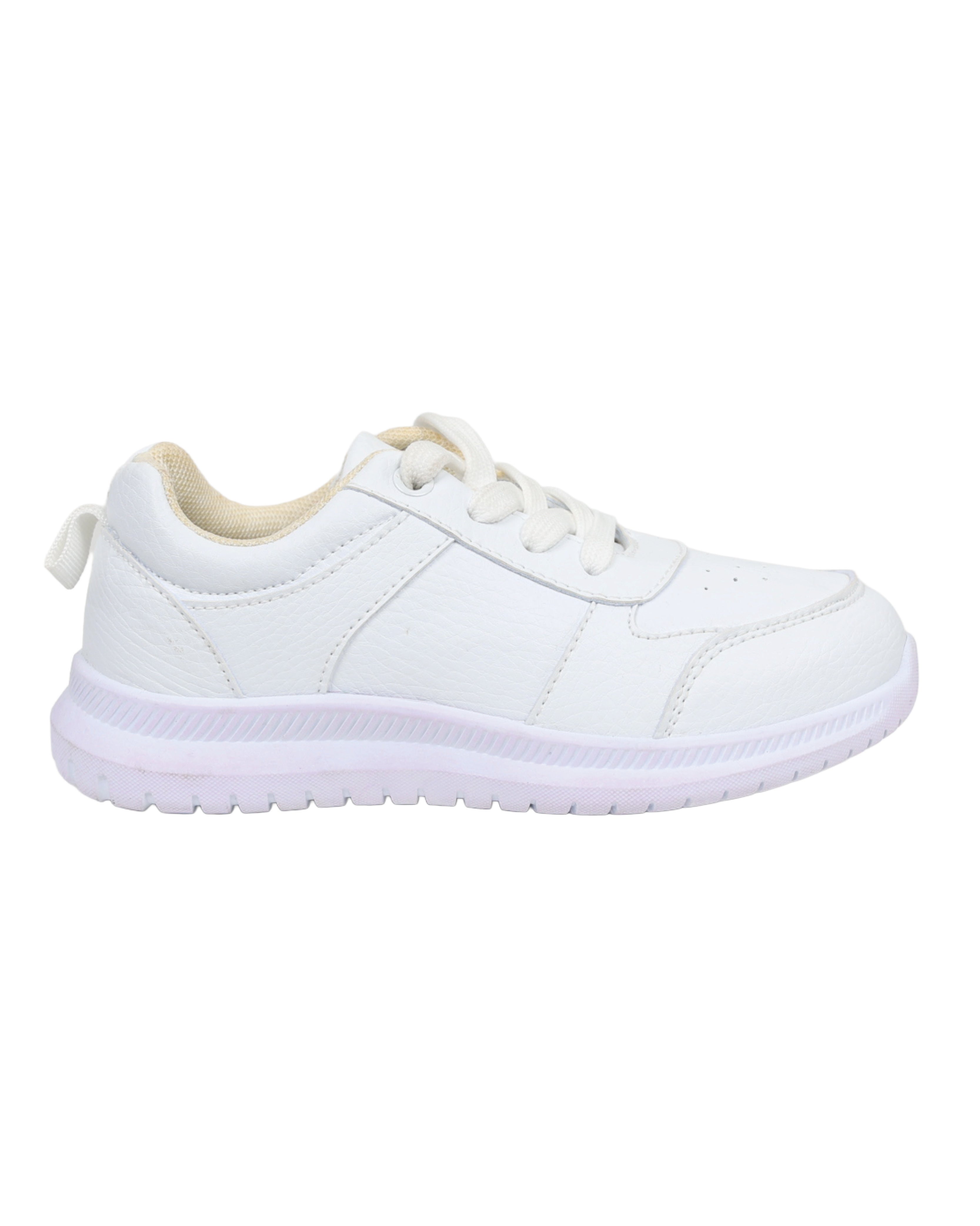 Boys Basic White Lace Up Trainers