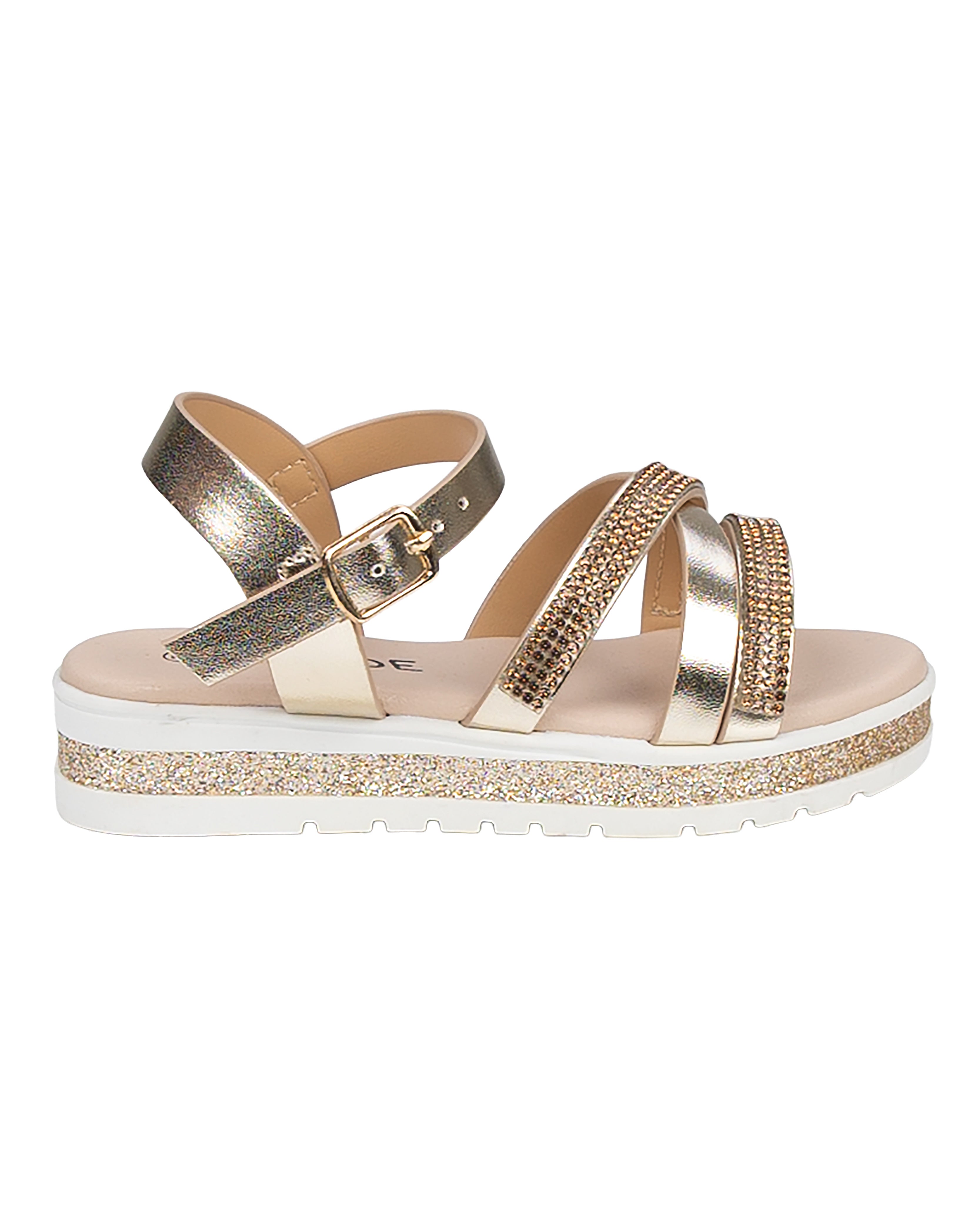 Girls Embellished Strap Comfort Sandals