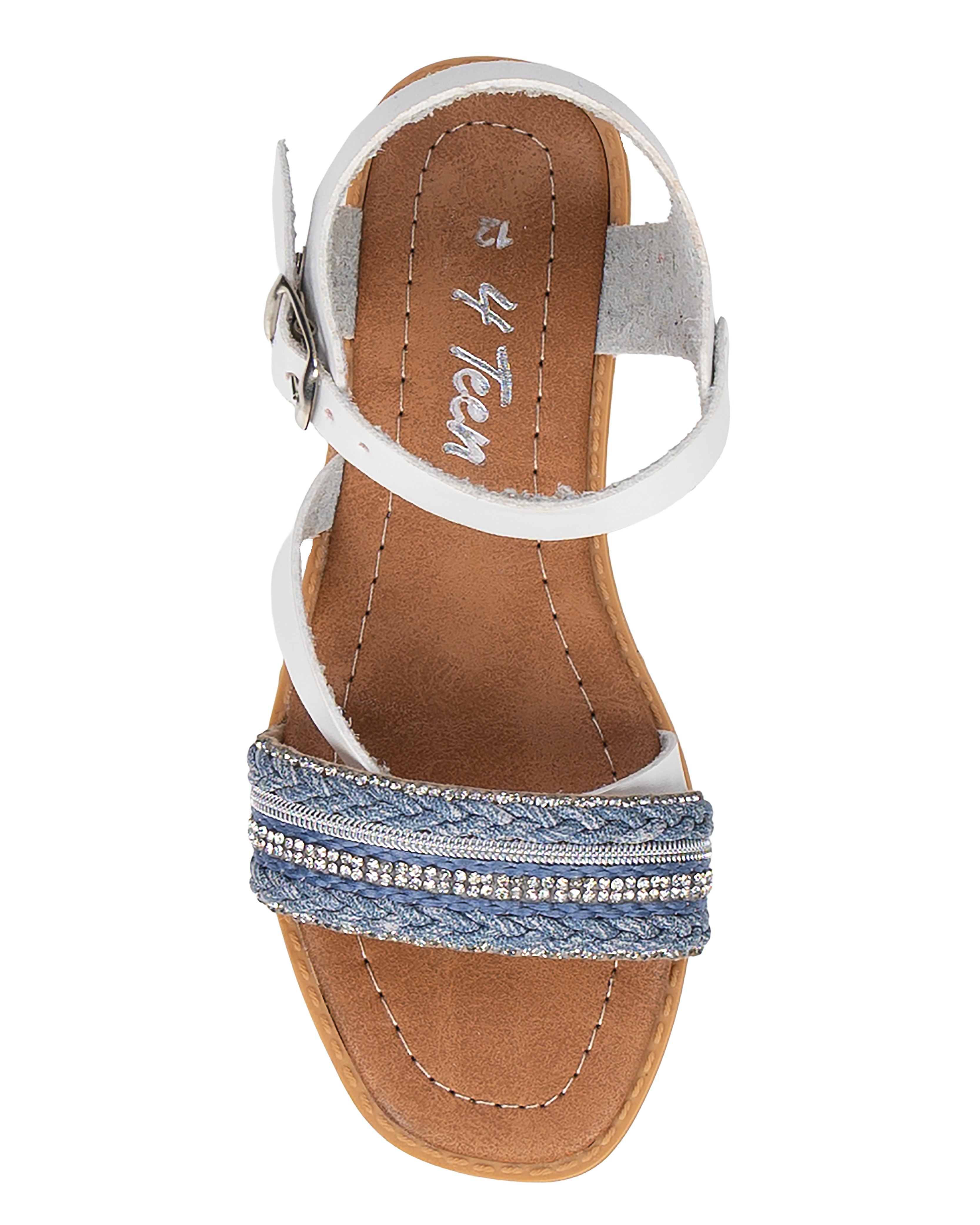 Girls Embellished Asymmetrical Ankle Strap Sandal