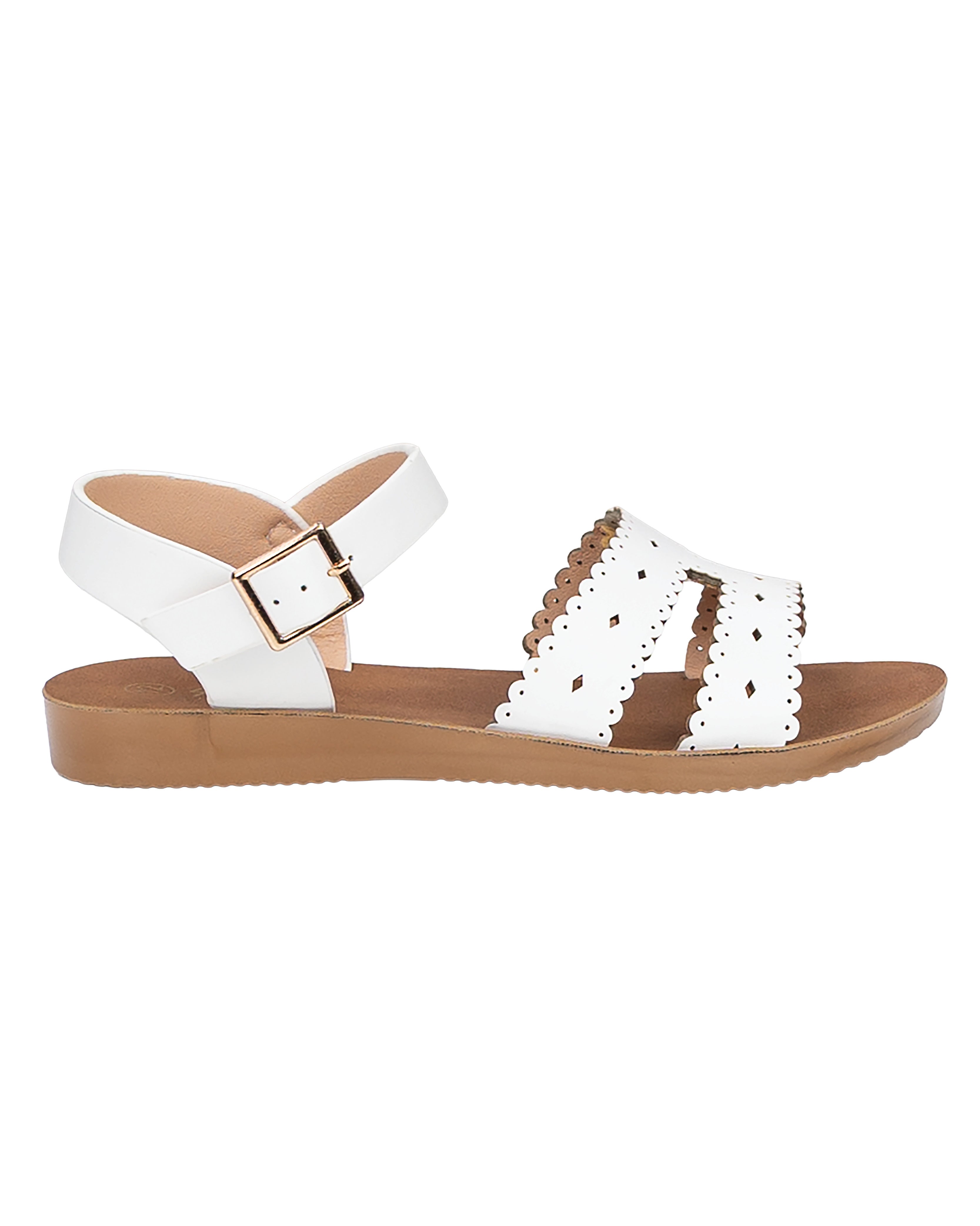 Girls Scallop Laser Cut Moulded Sandal
