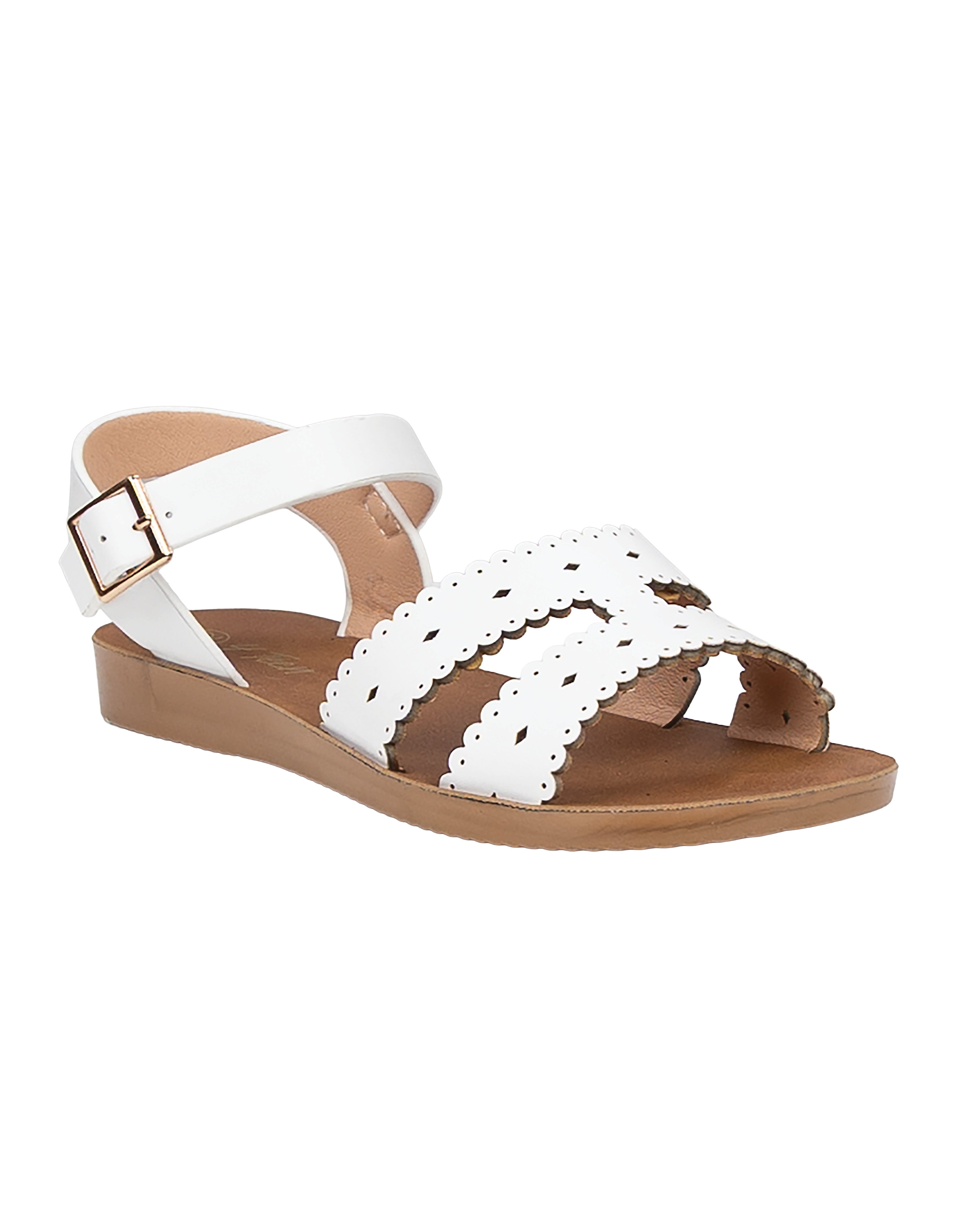 Girls Scallop Laser Cut Moulded Sandal