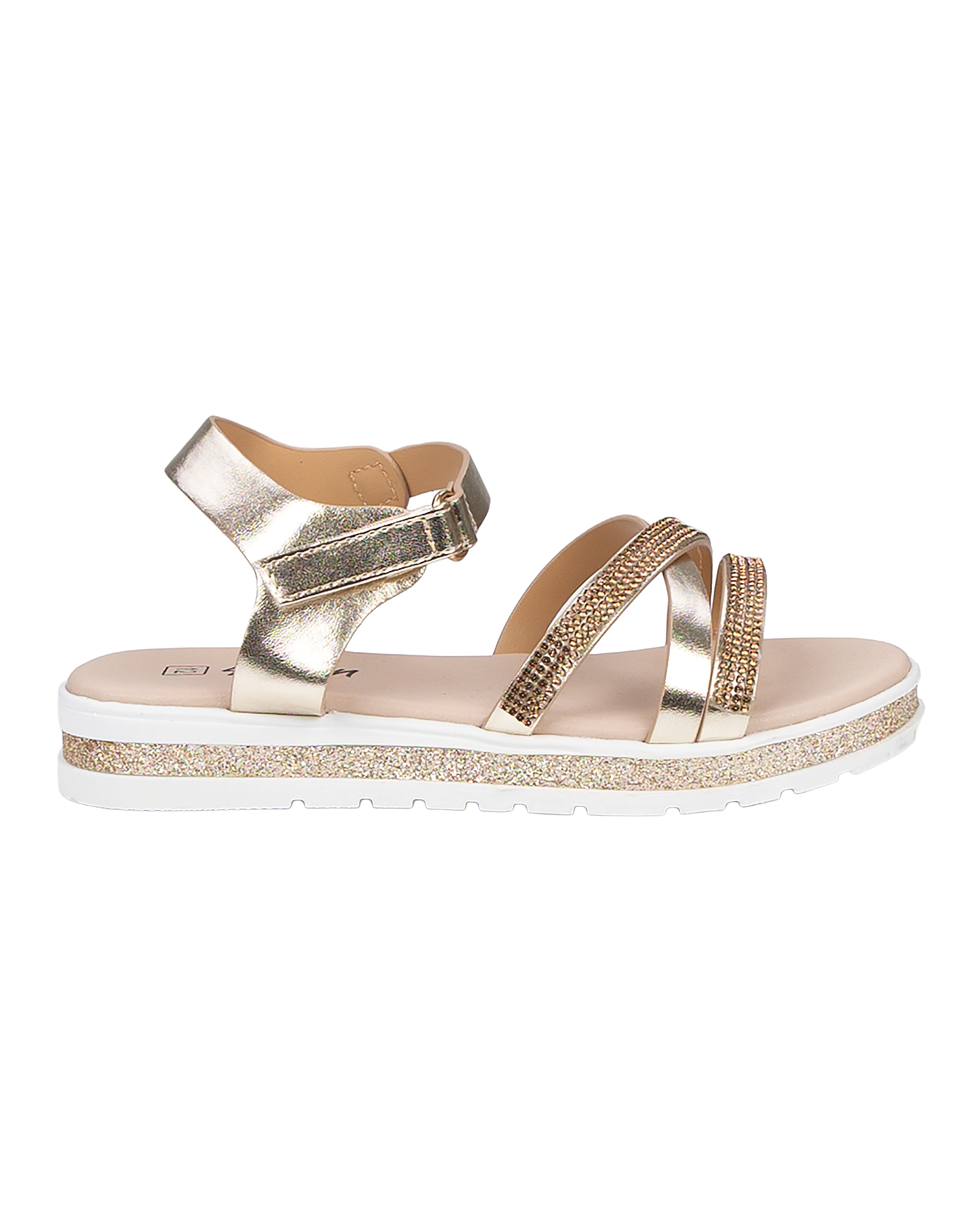 Girls Embellished Strap Comfort Sandals