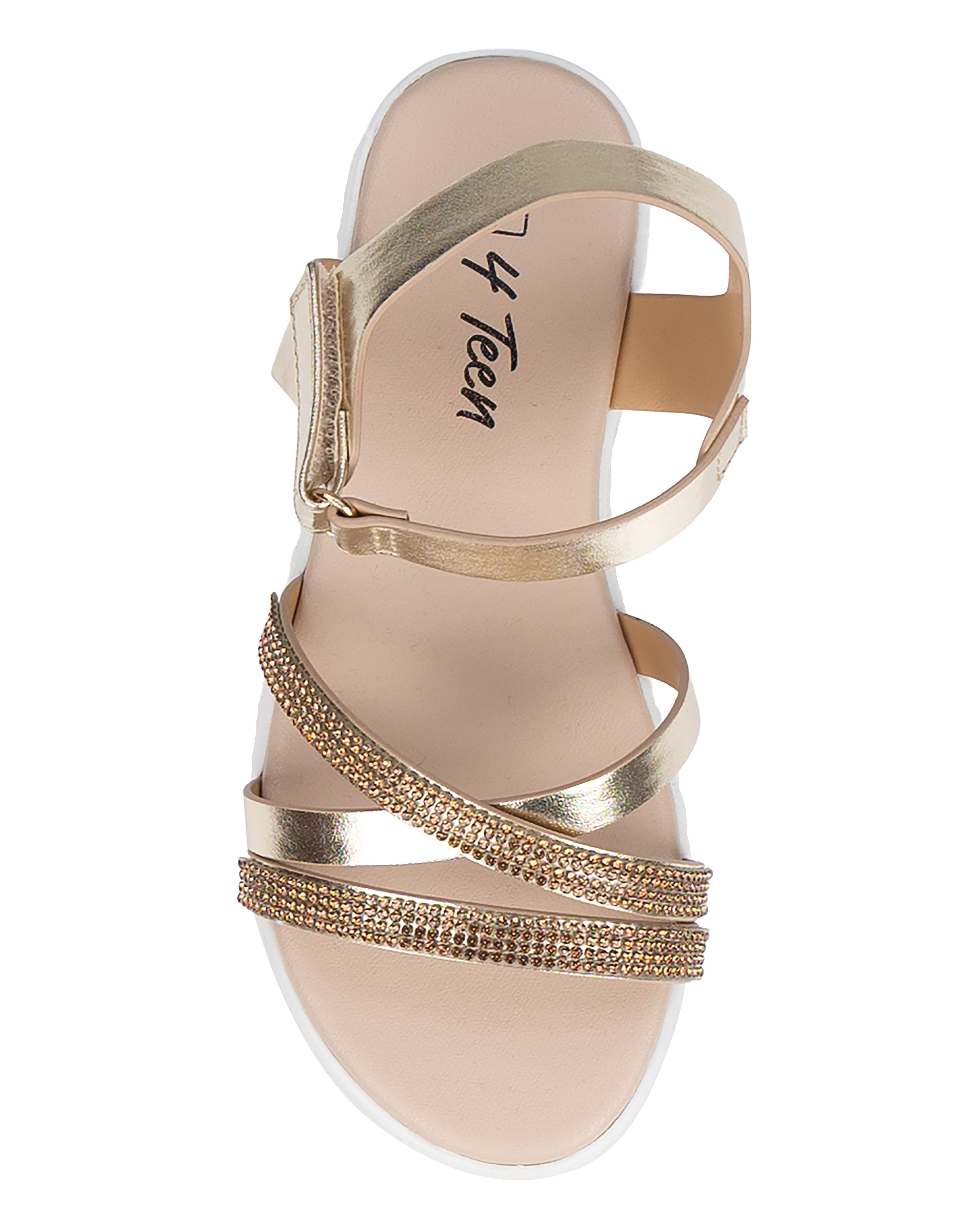 Girls Embellished Strap Comfort Sandals