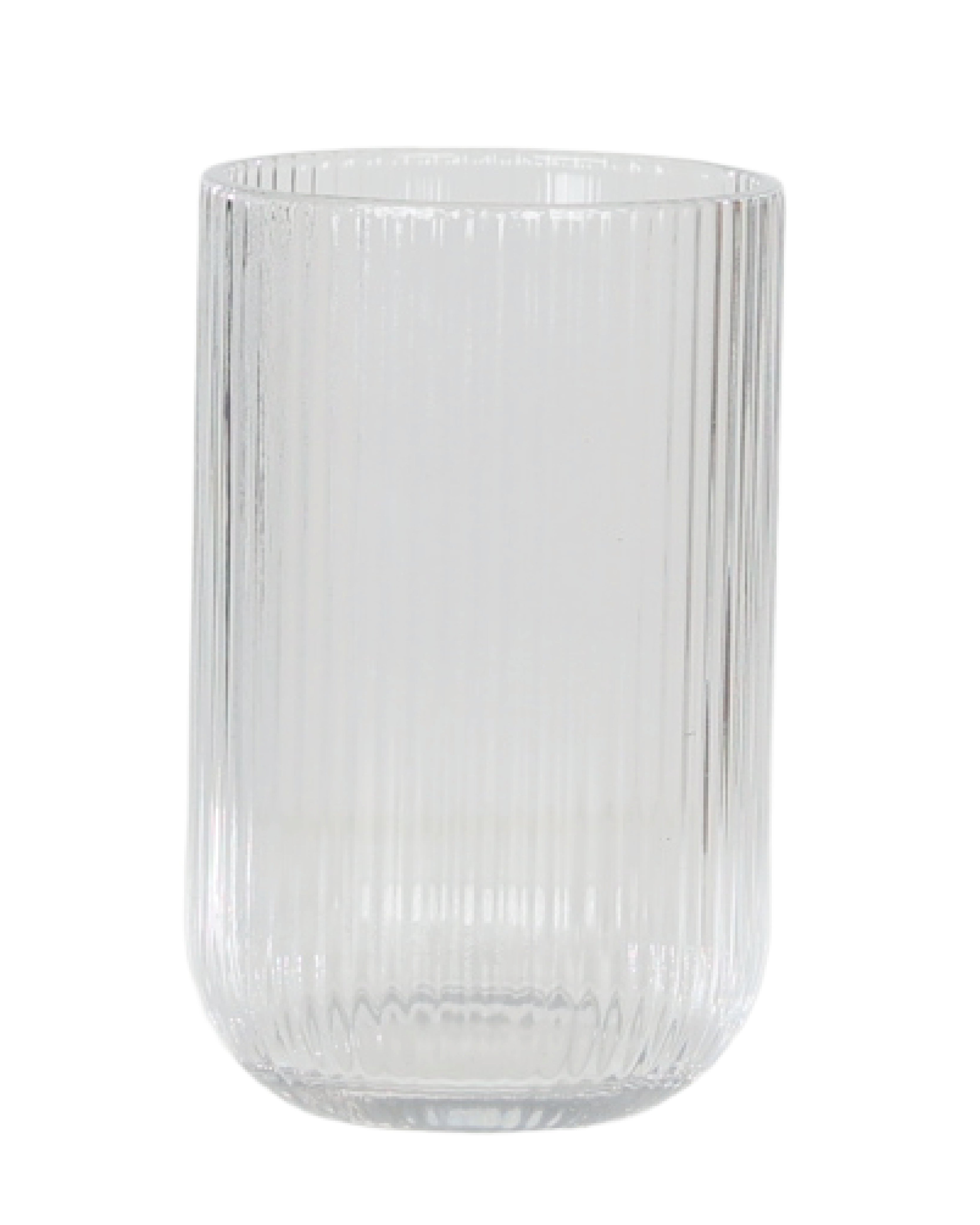 Clear Glass Ribbed Tumbler