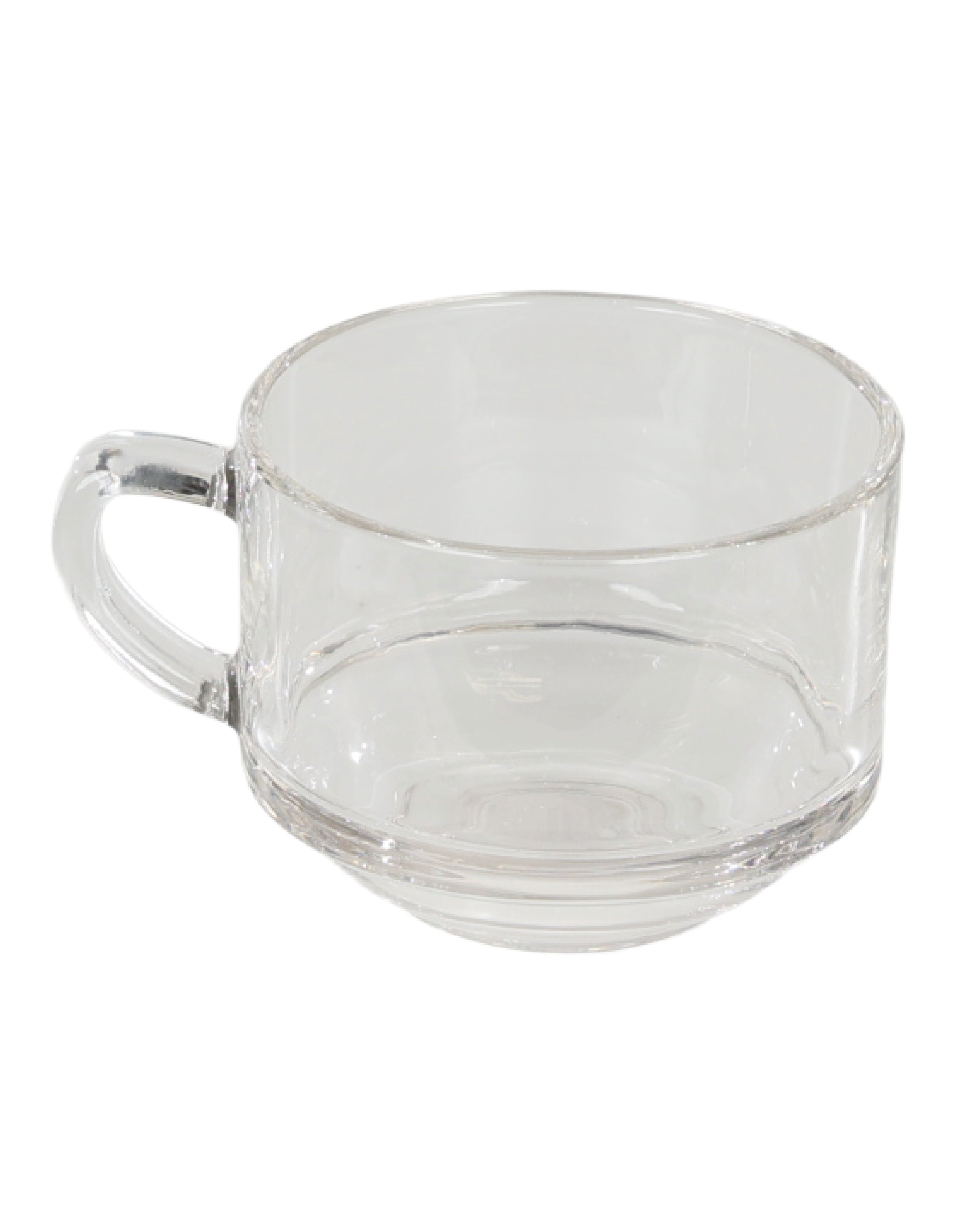 Small Clear Glass Flat Base Coffee Mug