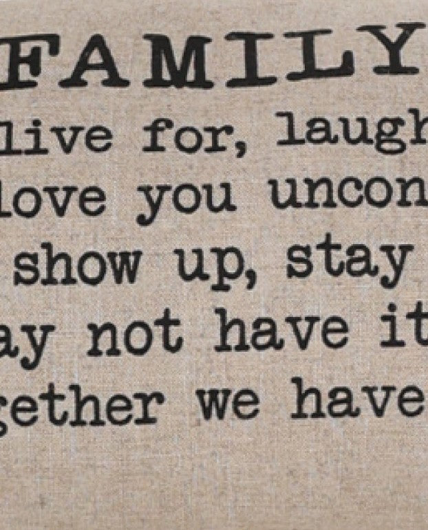 Family Quote Printed Scatter Cushion