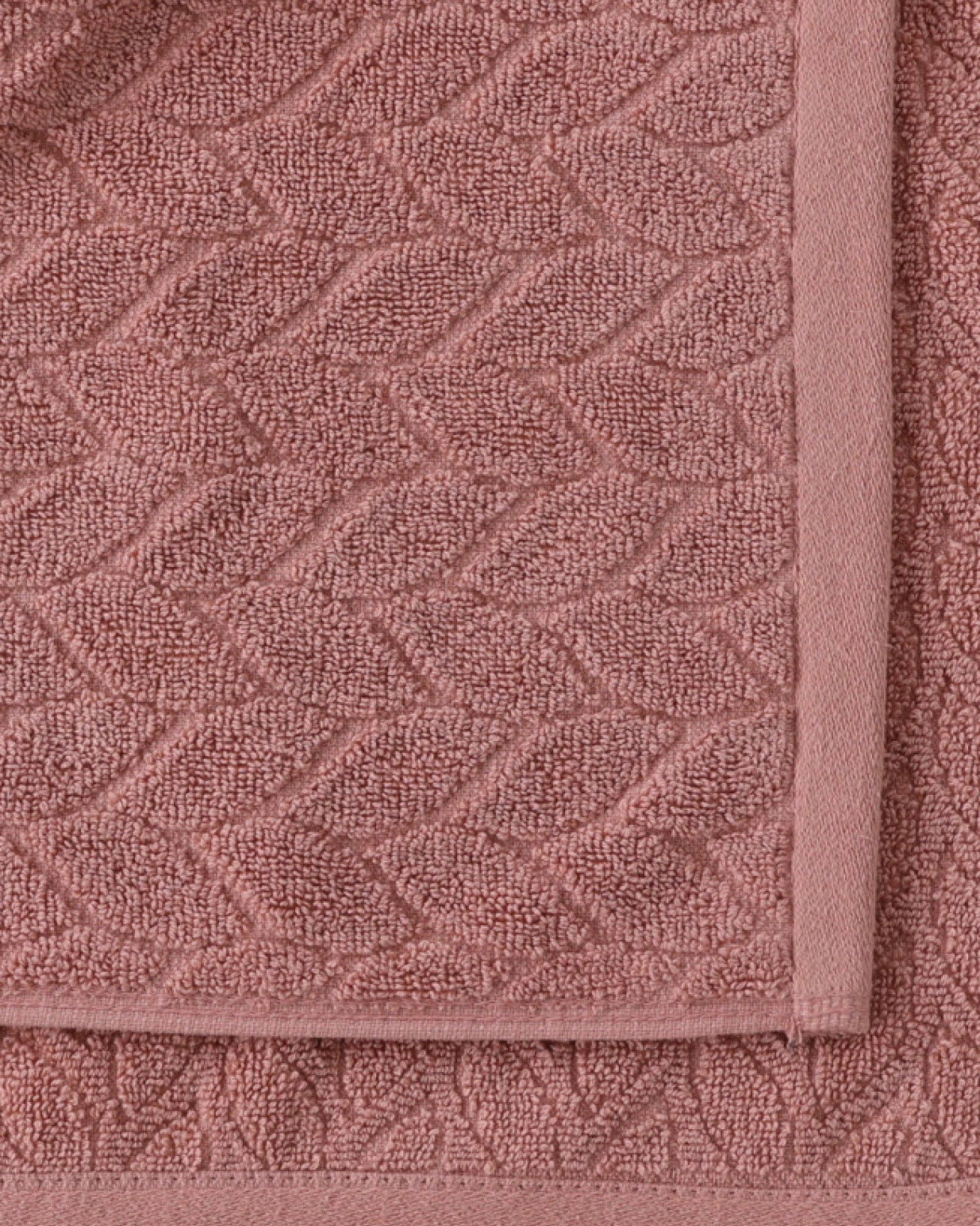 Blush Jacquard Leaf Cotton Guest Towel