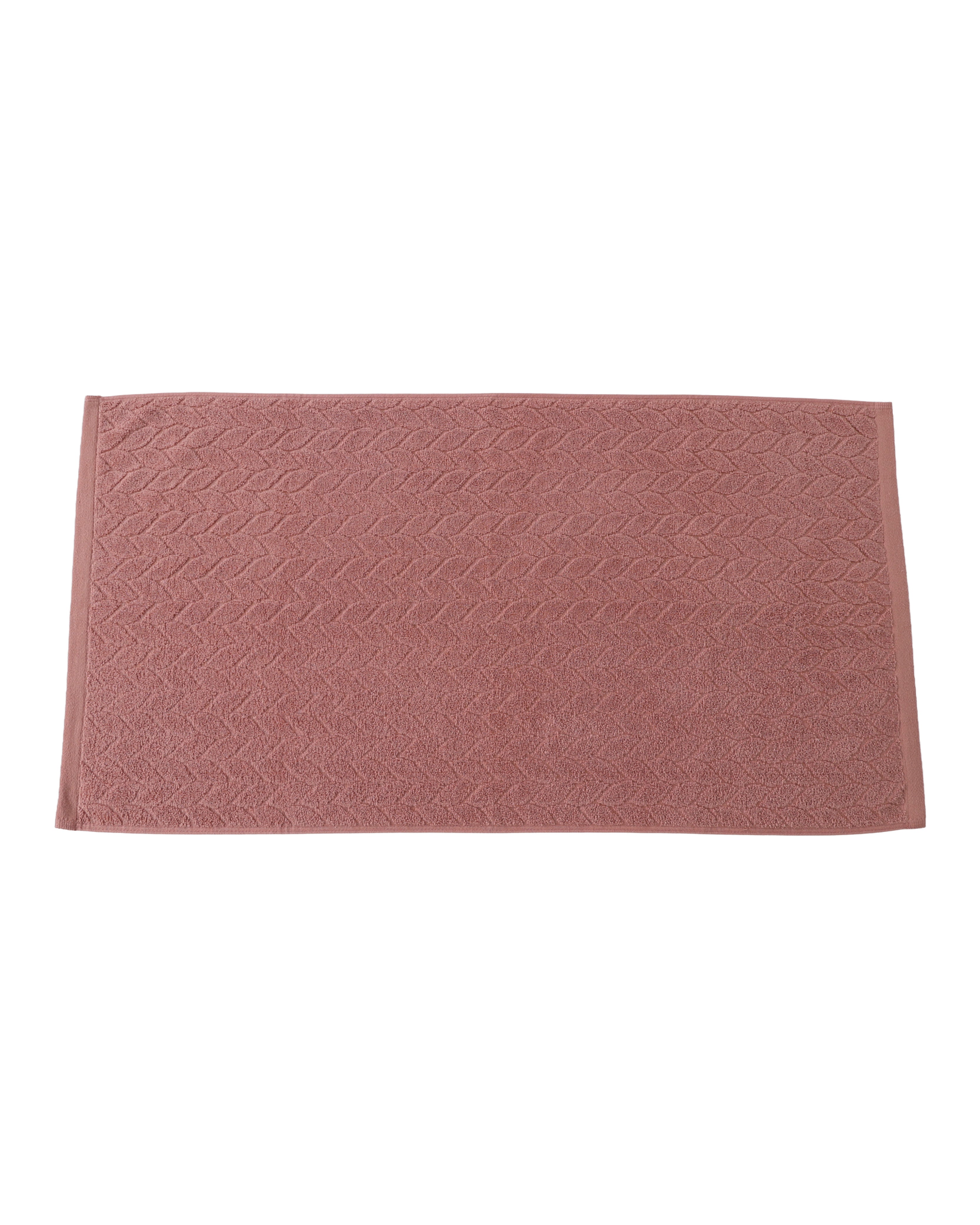 Blush Jacquard Leaf Cotton Hand Towel