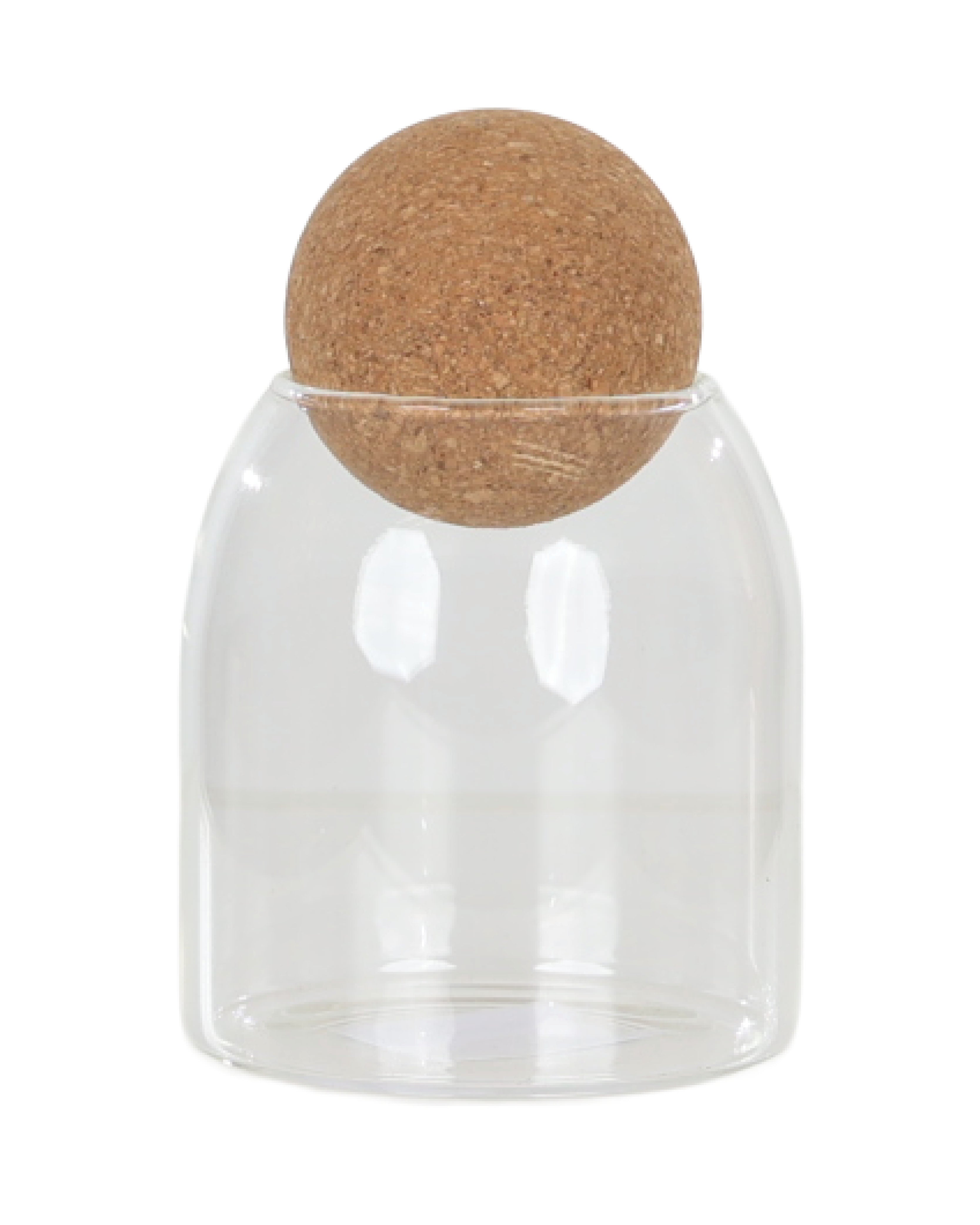 Glass Jar With Cork Ball 10cm