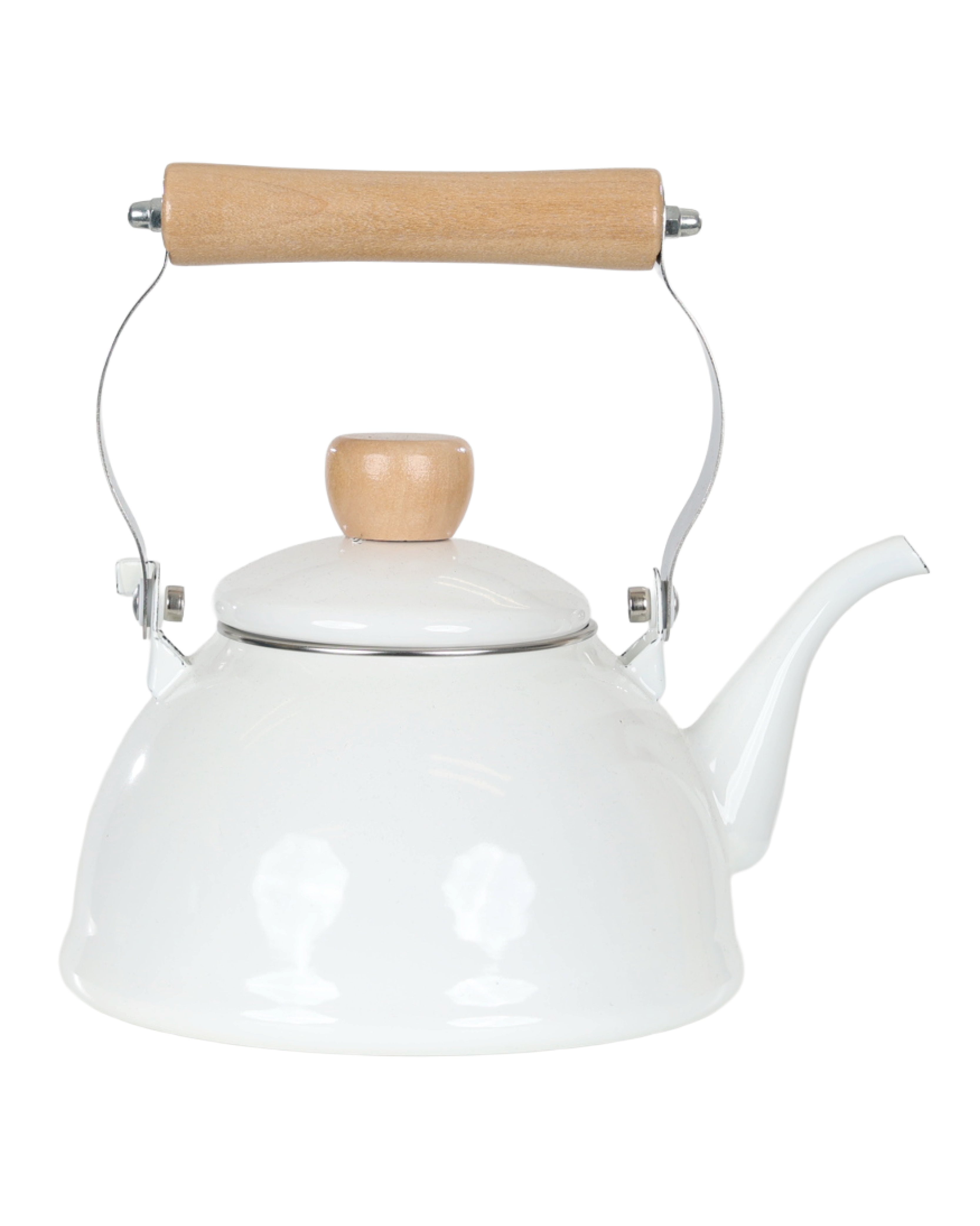 White Dumpy 1.5L Enamel Teapot