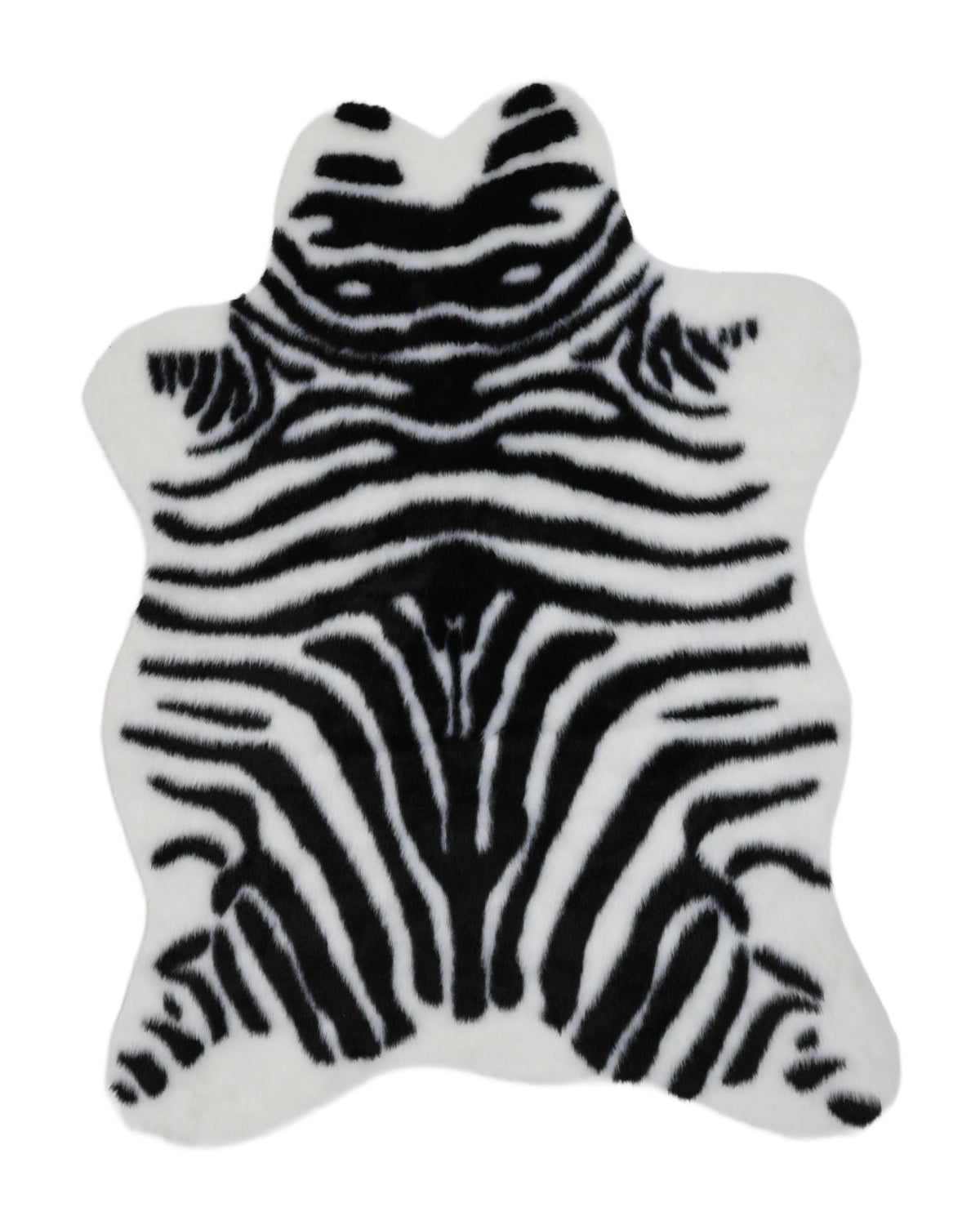 Fluffy Zebra Print Rug