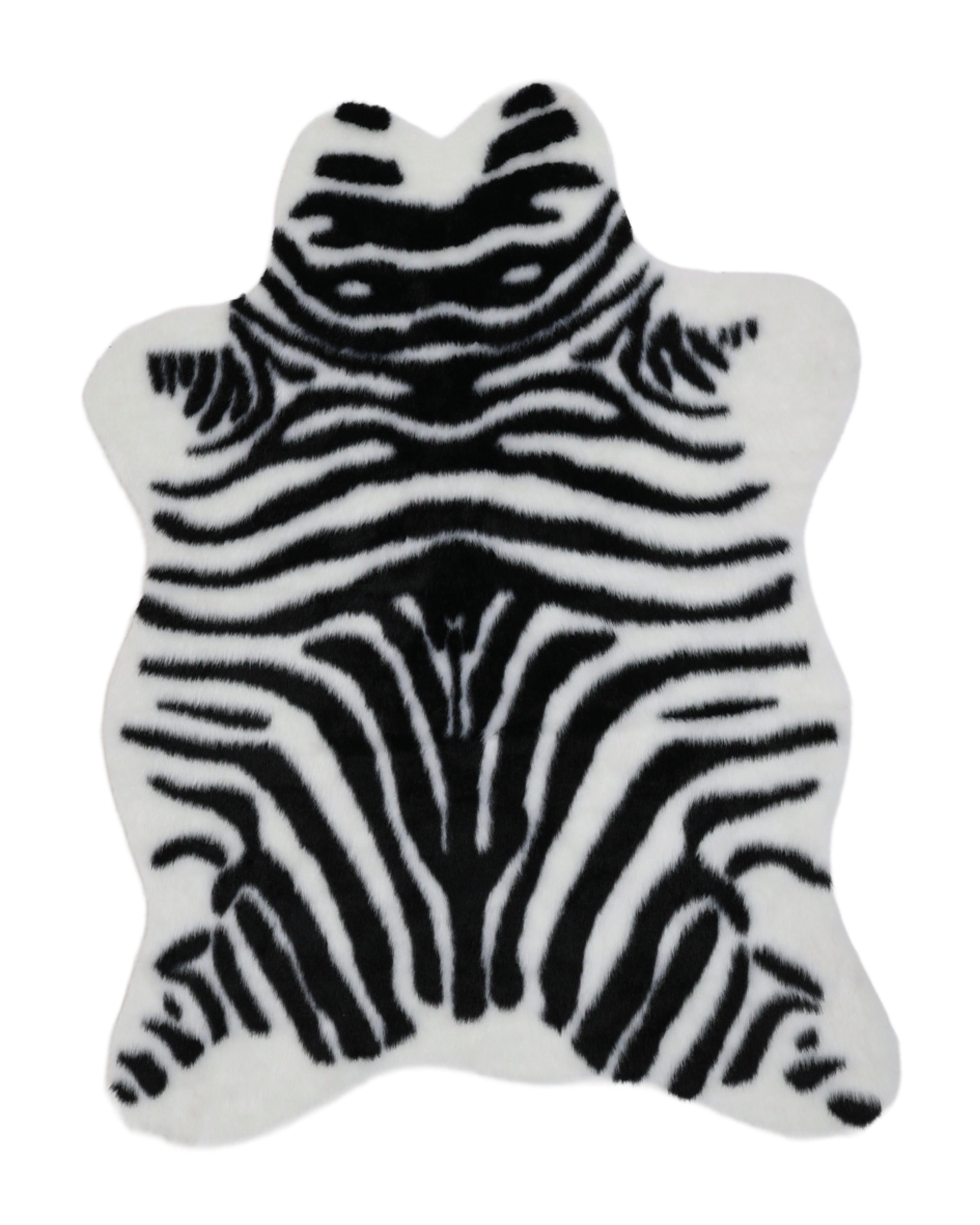 Fluffy Zebra Print Rug