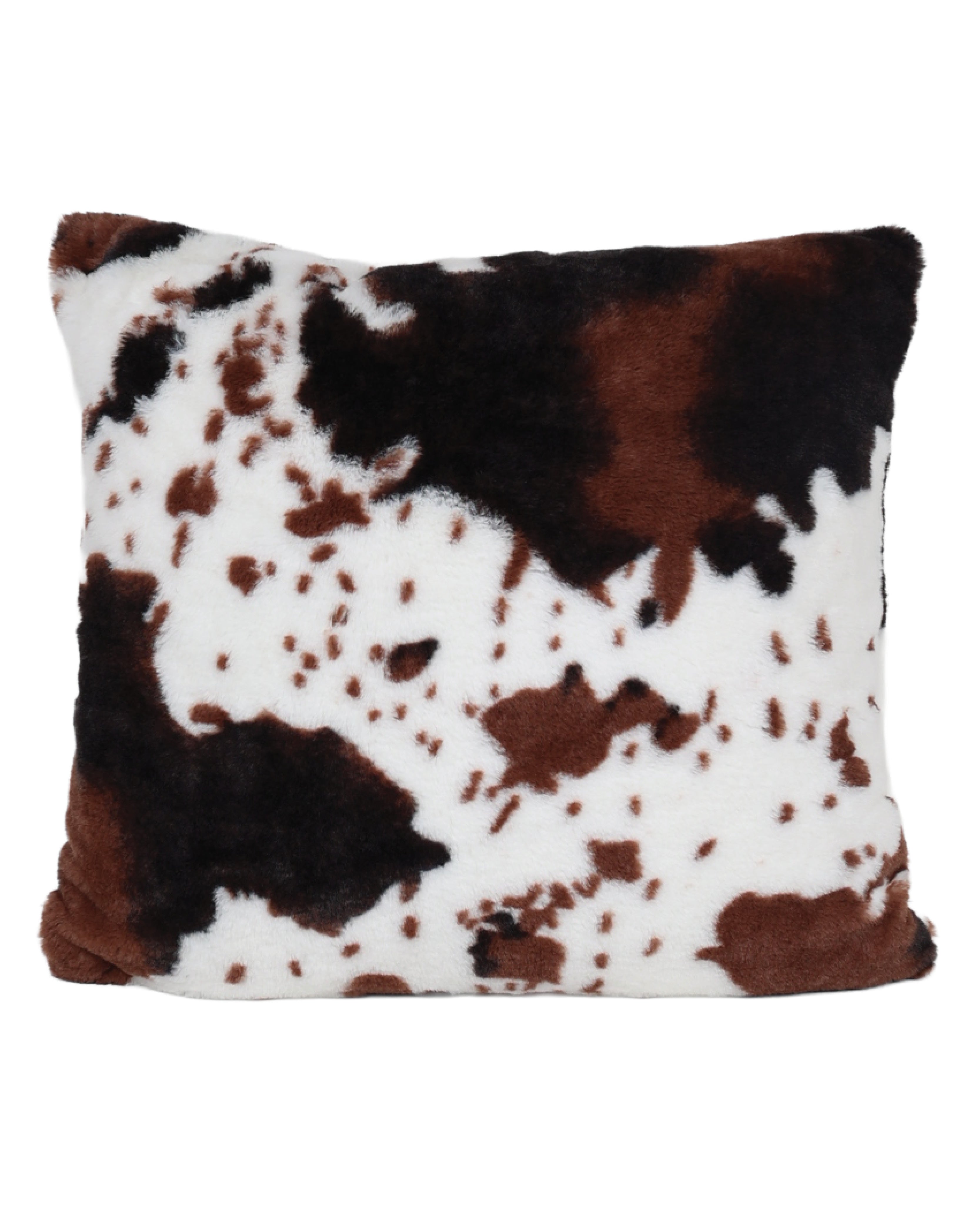 Brown Fluffy Animal Hide Printed Scatter Cushion