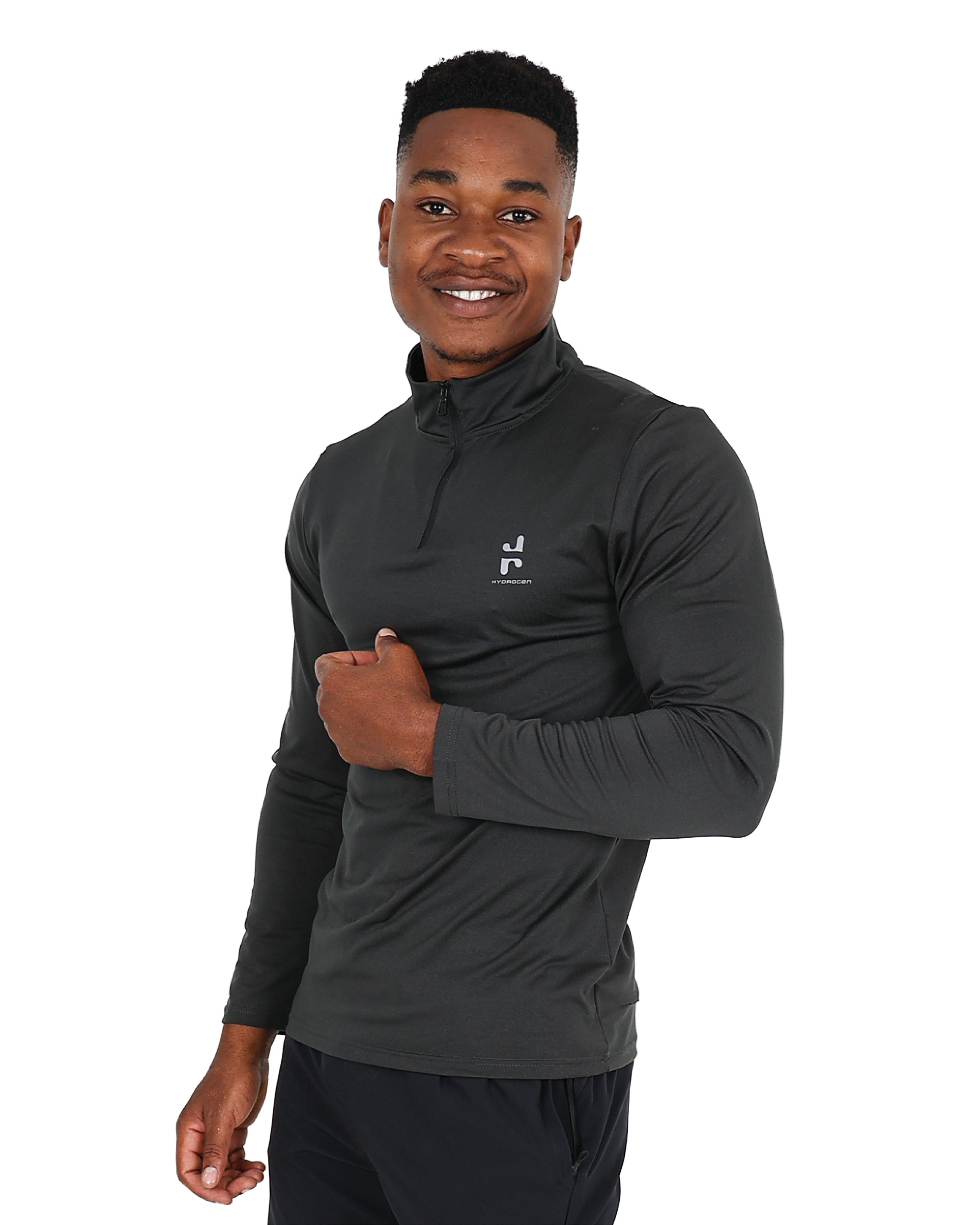 Long Sleeve 1/4 Zip Black Lightweight Sports Jacket