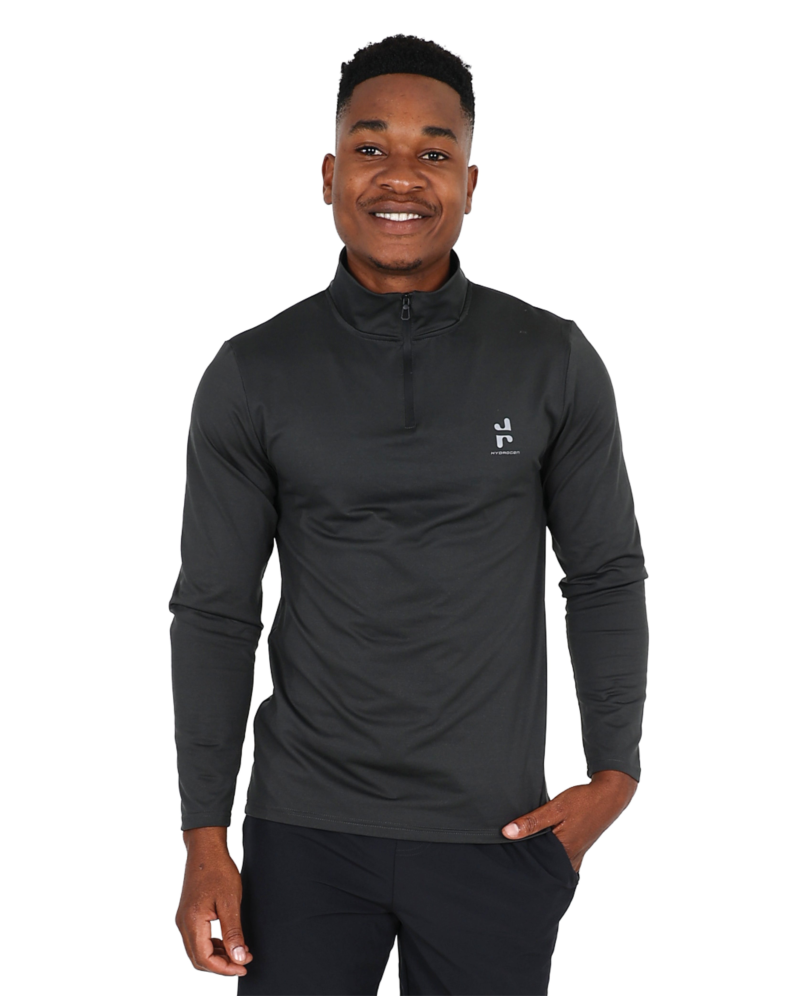 Long Sleeve 1/4 Zip Black Lightweight Sports Jacket