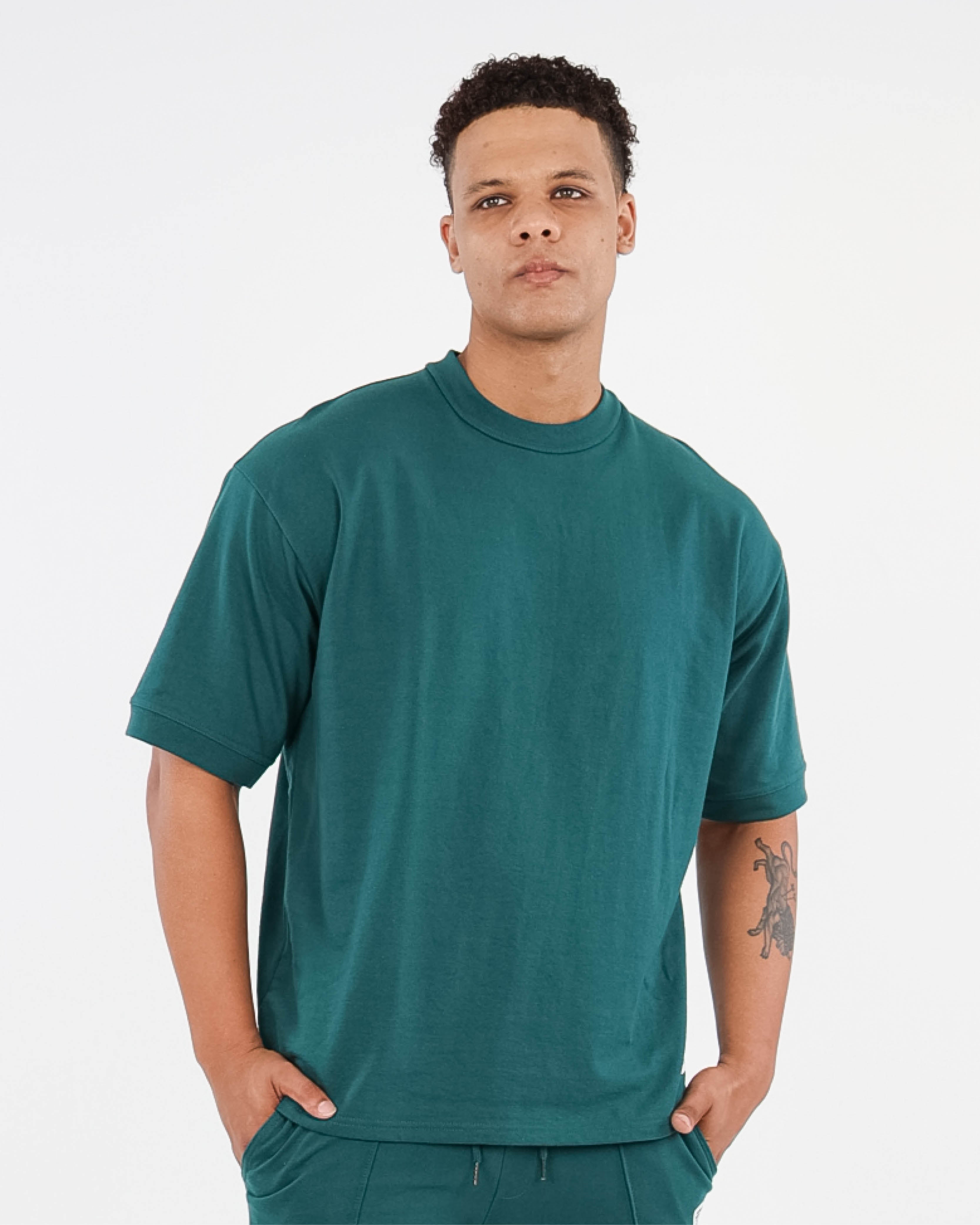 Teal Short Sleeve Fleece T-Shirt