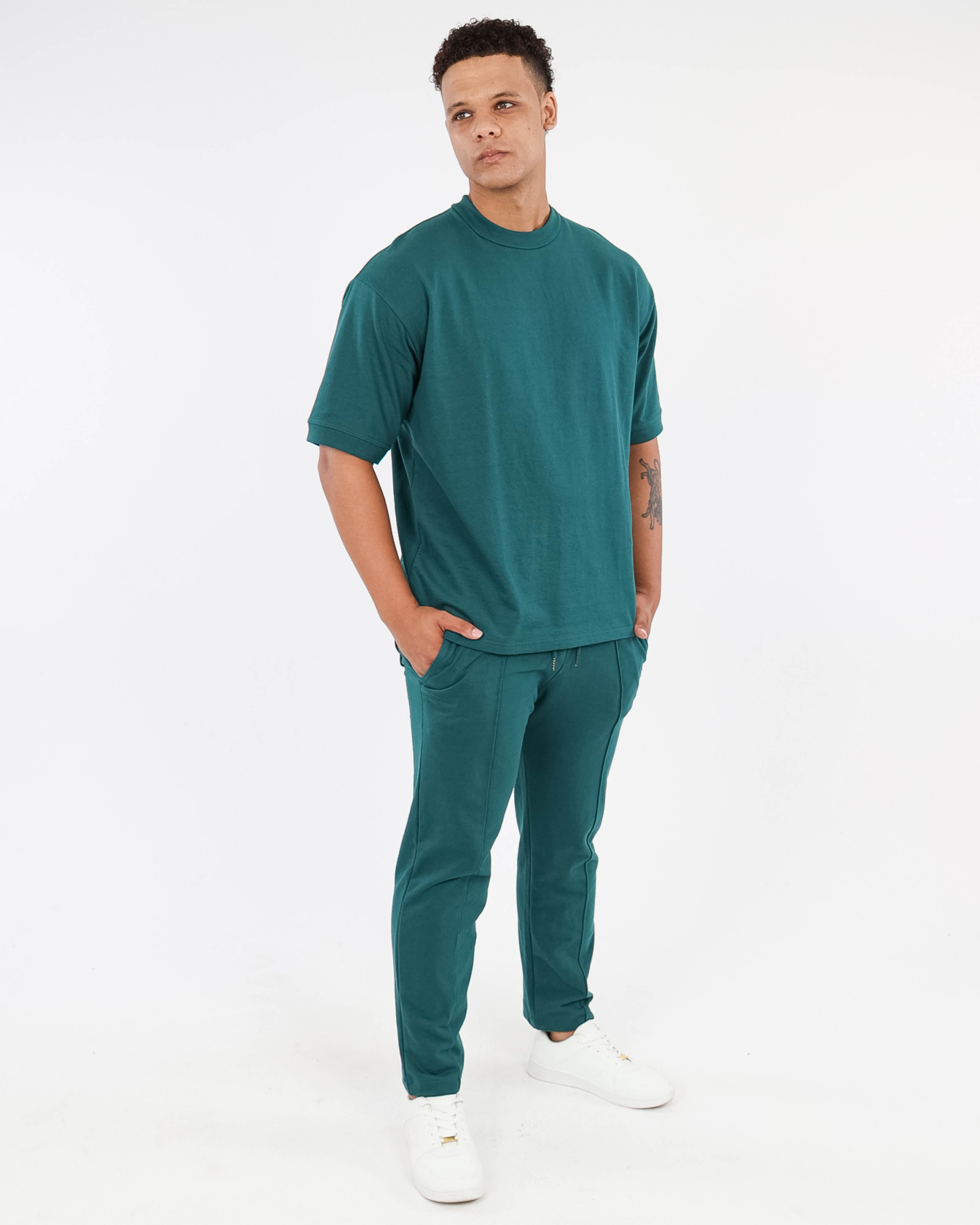 Teal Short Sleeve Fleece T-Shirt