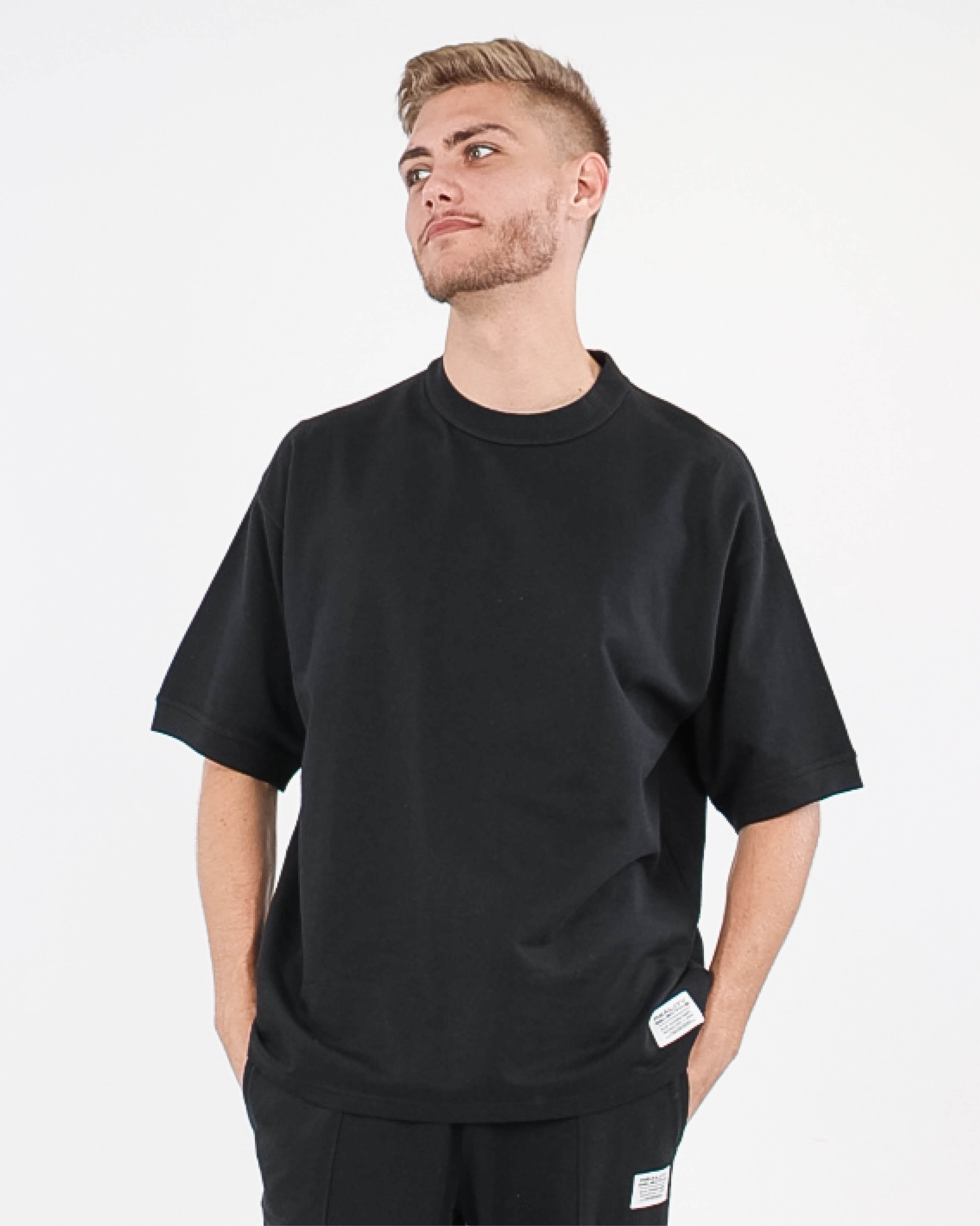 Black Short Sleeve Fleece T-Shirt