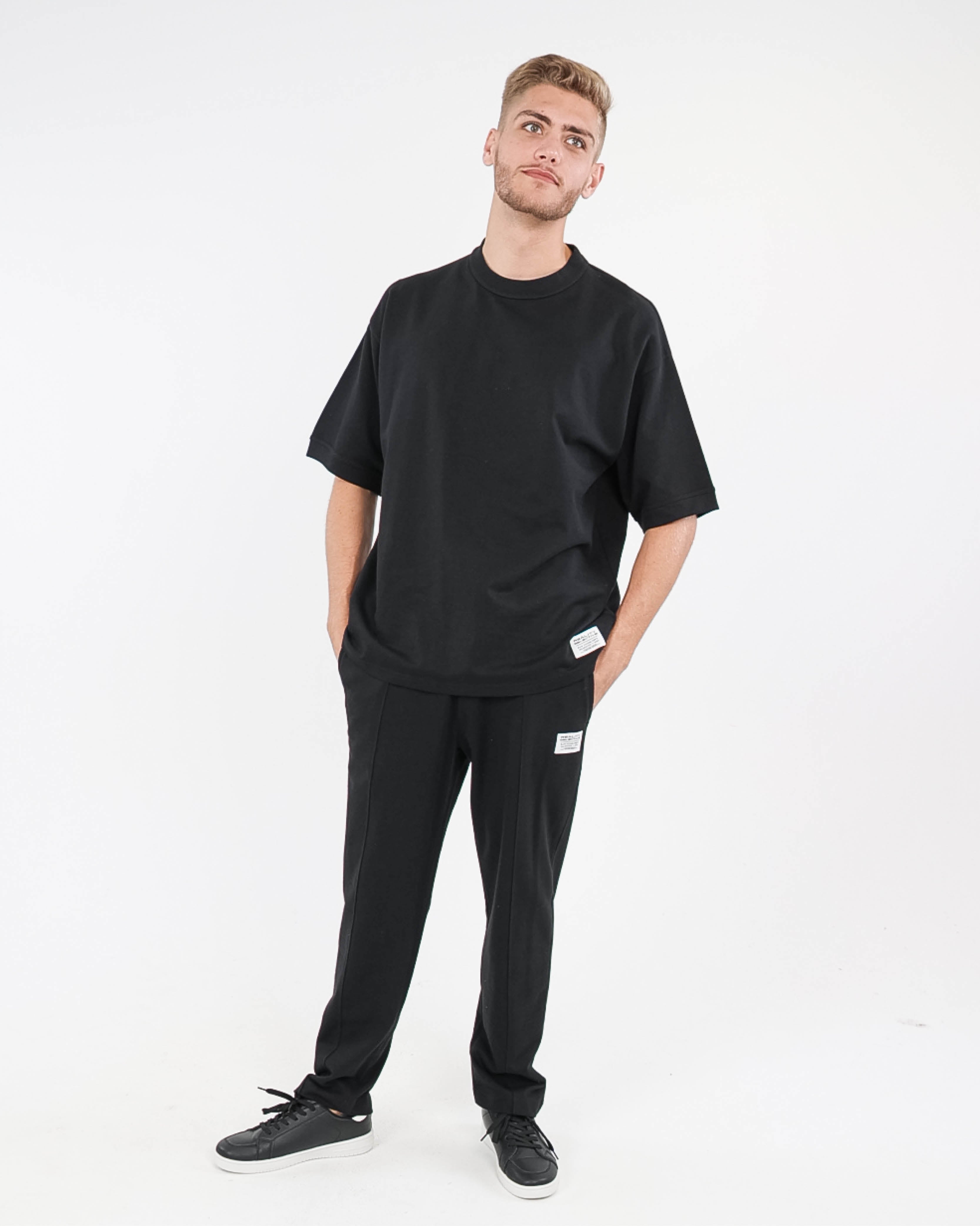 Black Short Sleeve Fleece T-Shirt