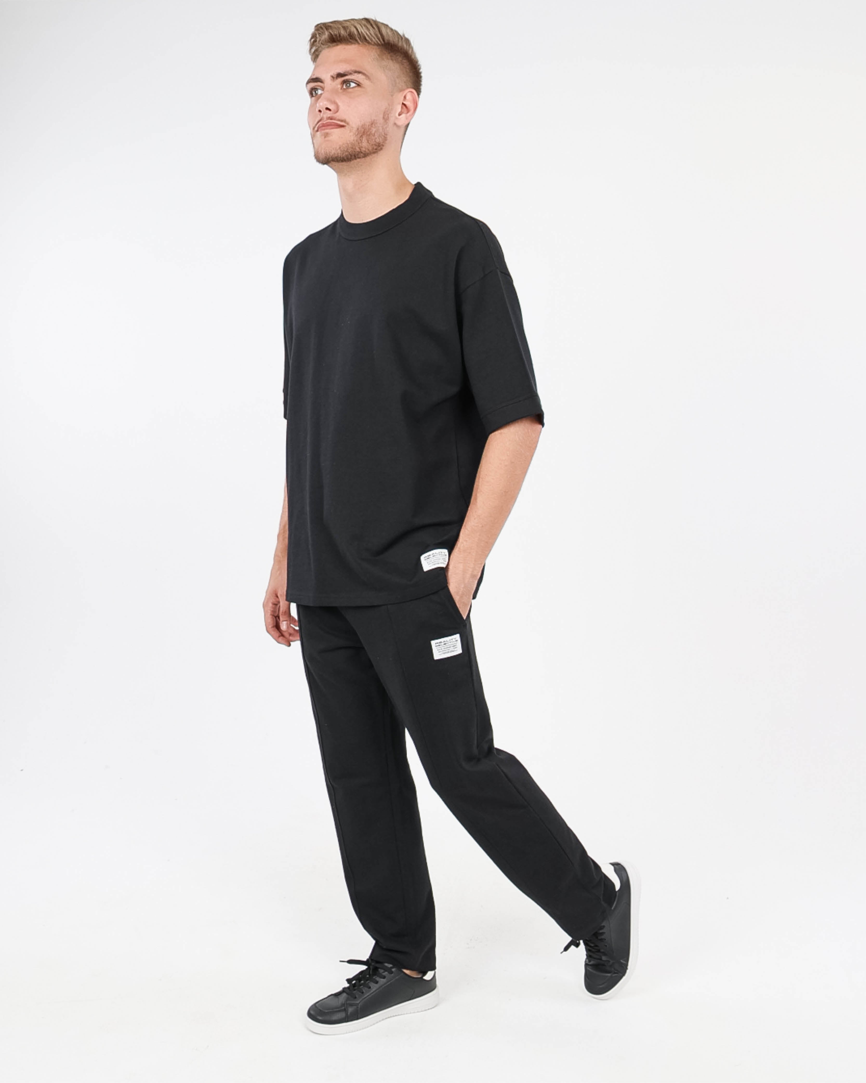 Black Pin Tuck Joggers