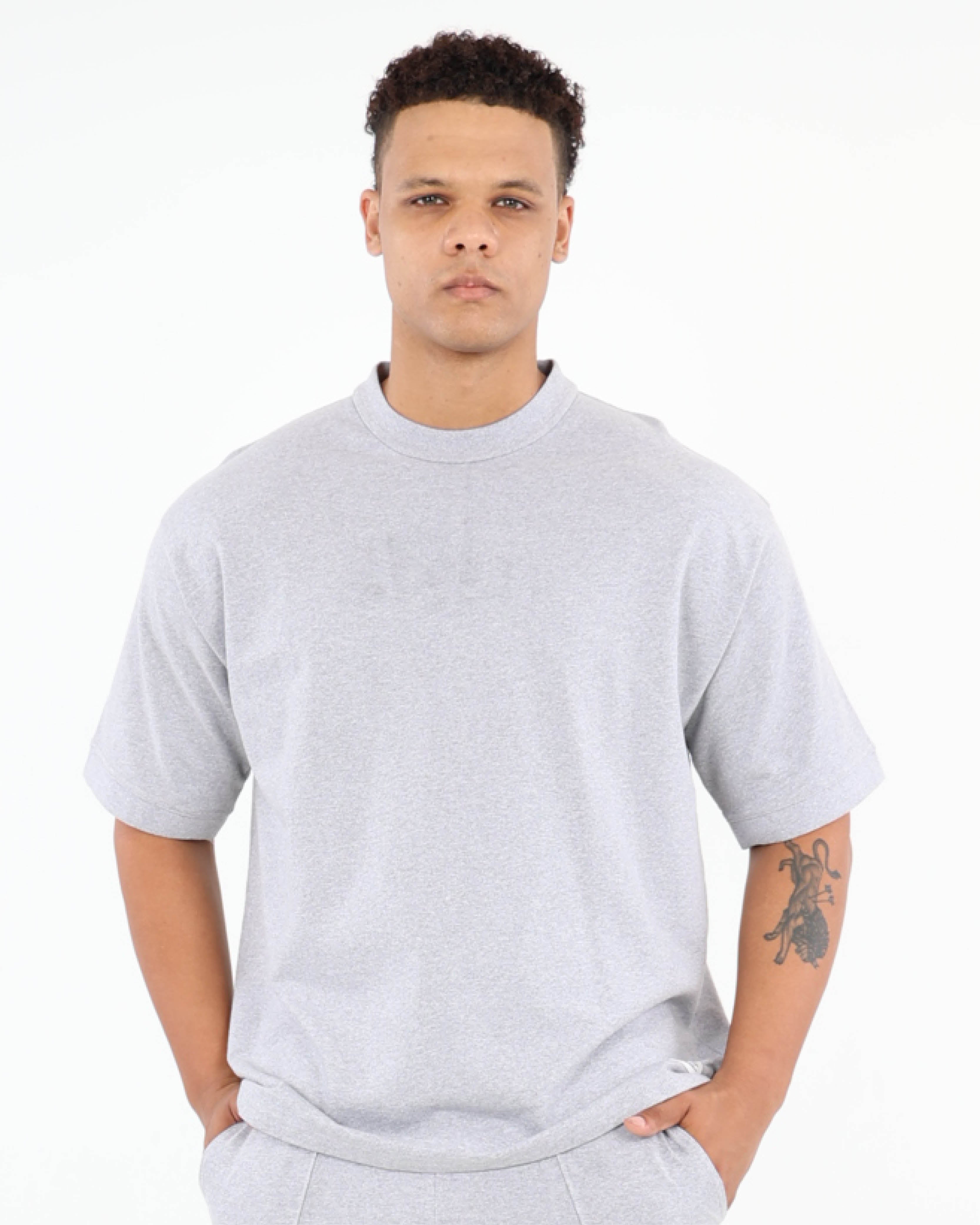 Grey Short Sleeve Fleece T-Shirt