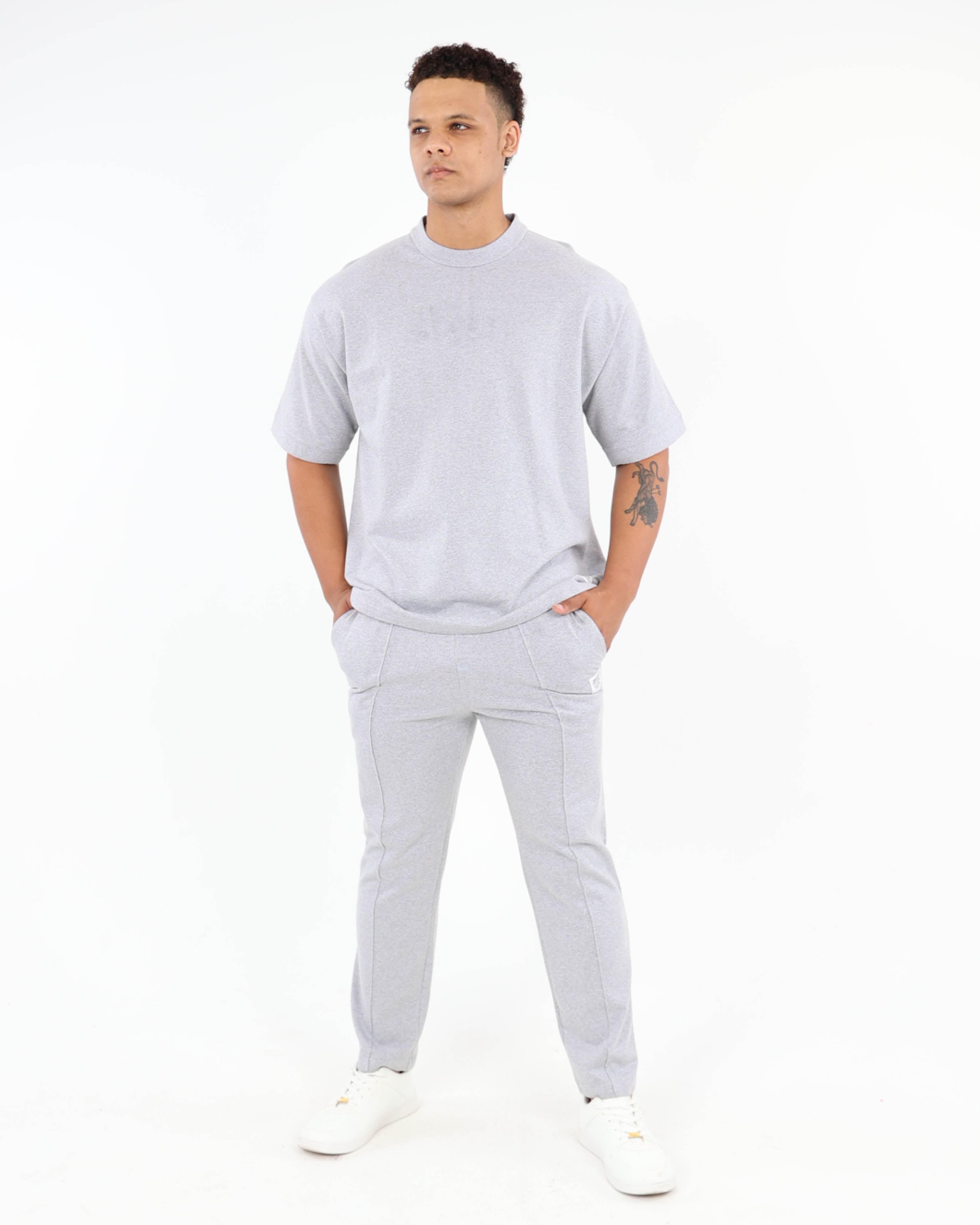 Grey Short Sleeve Fleece T-Shirt