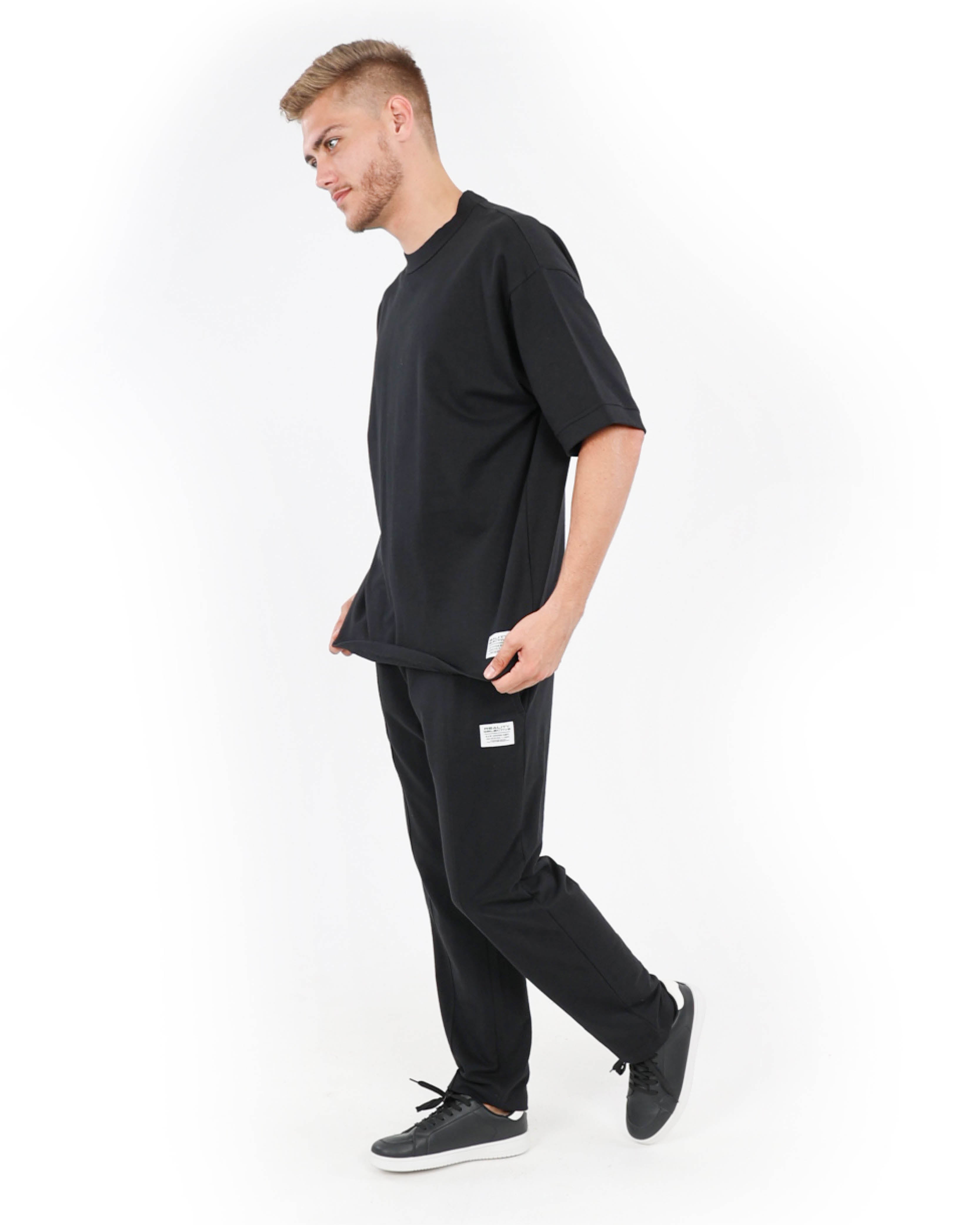 Black Pin Tuck Joggers
