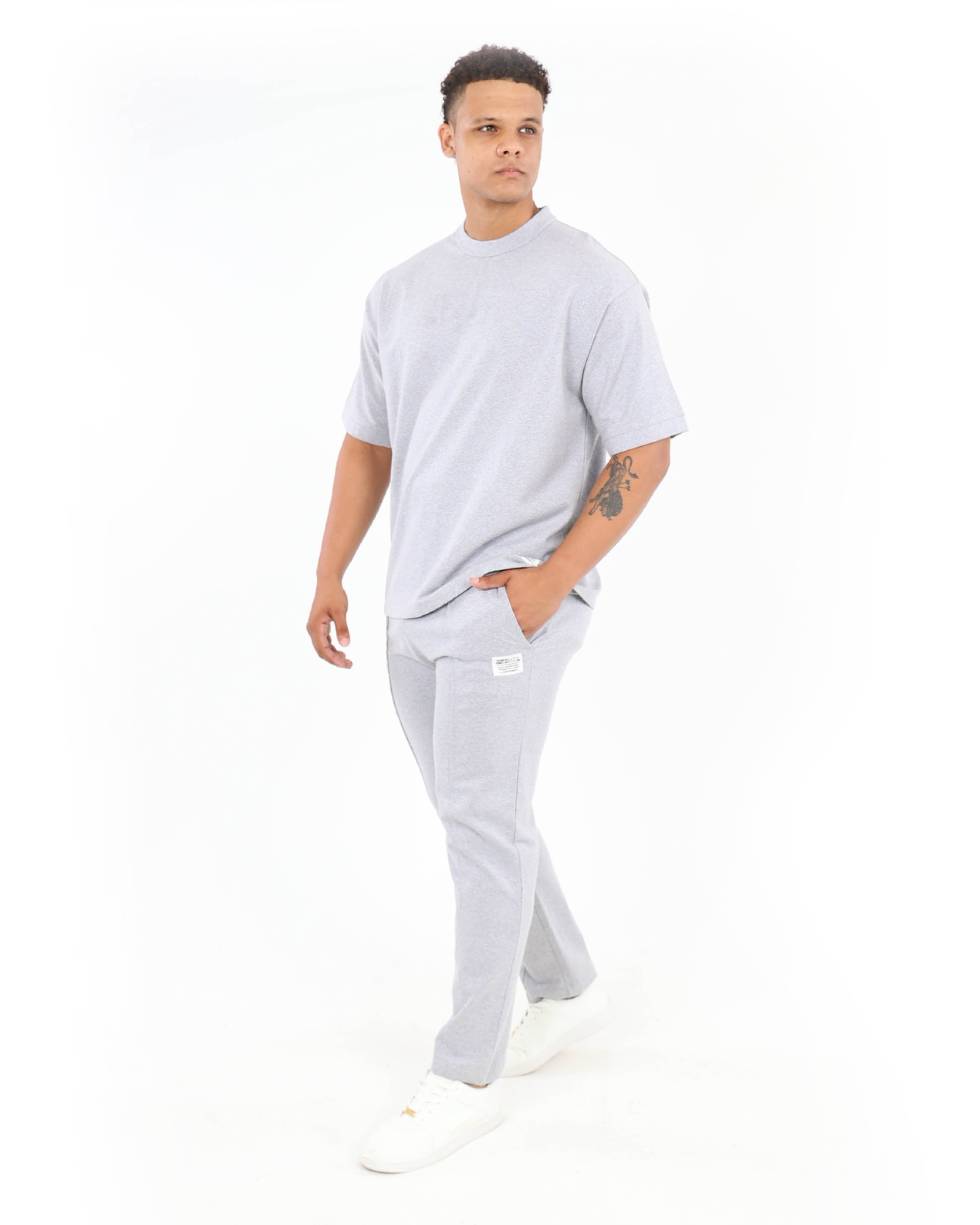 Grey Pin Tuck Joggers