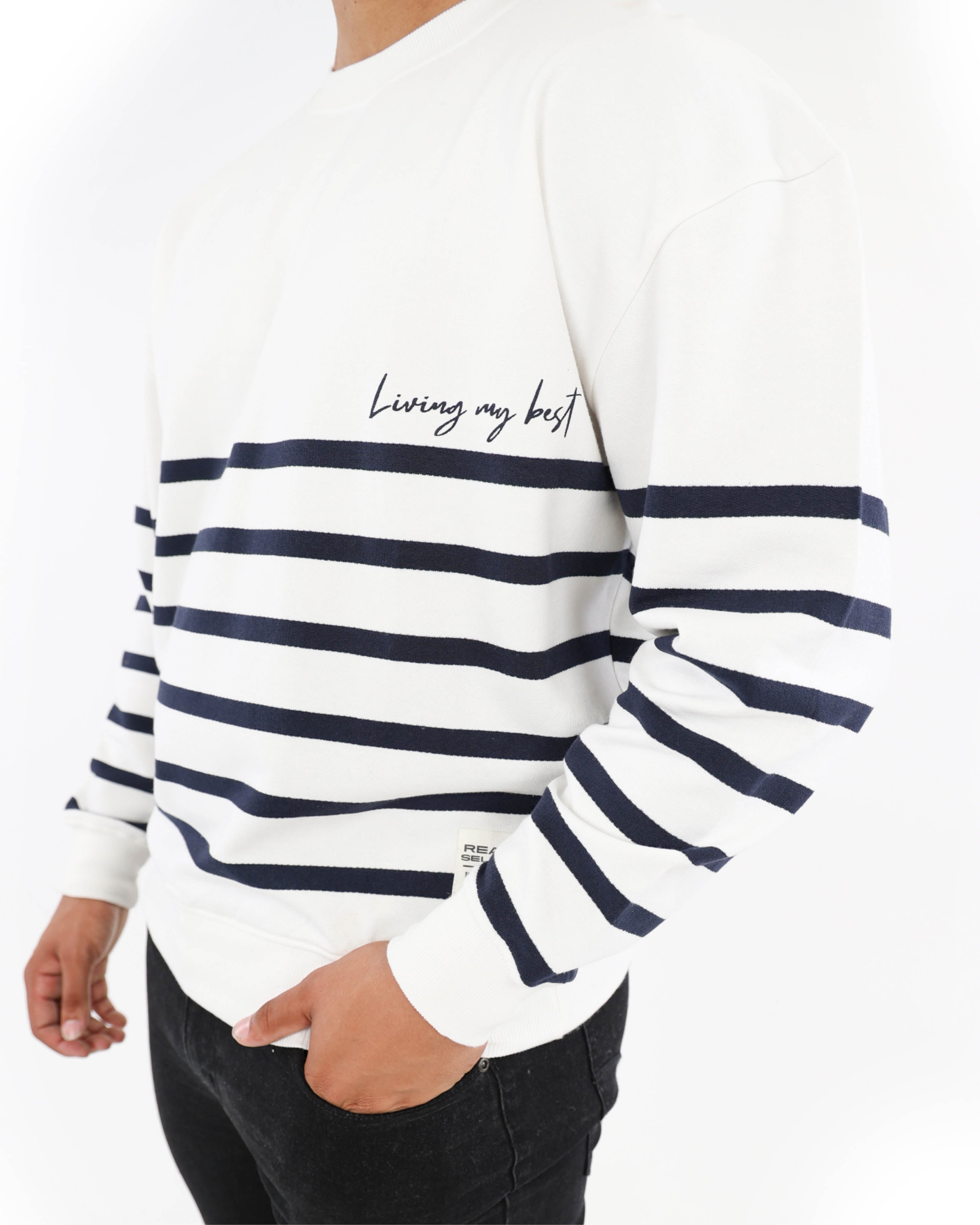 Stripe Living My Best Fleece Top
