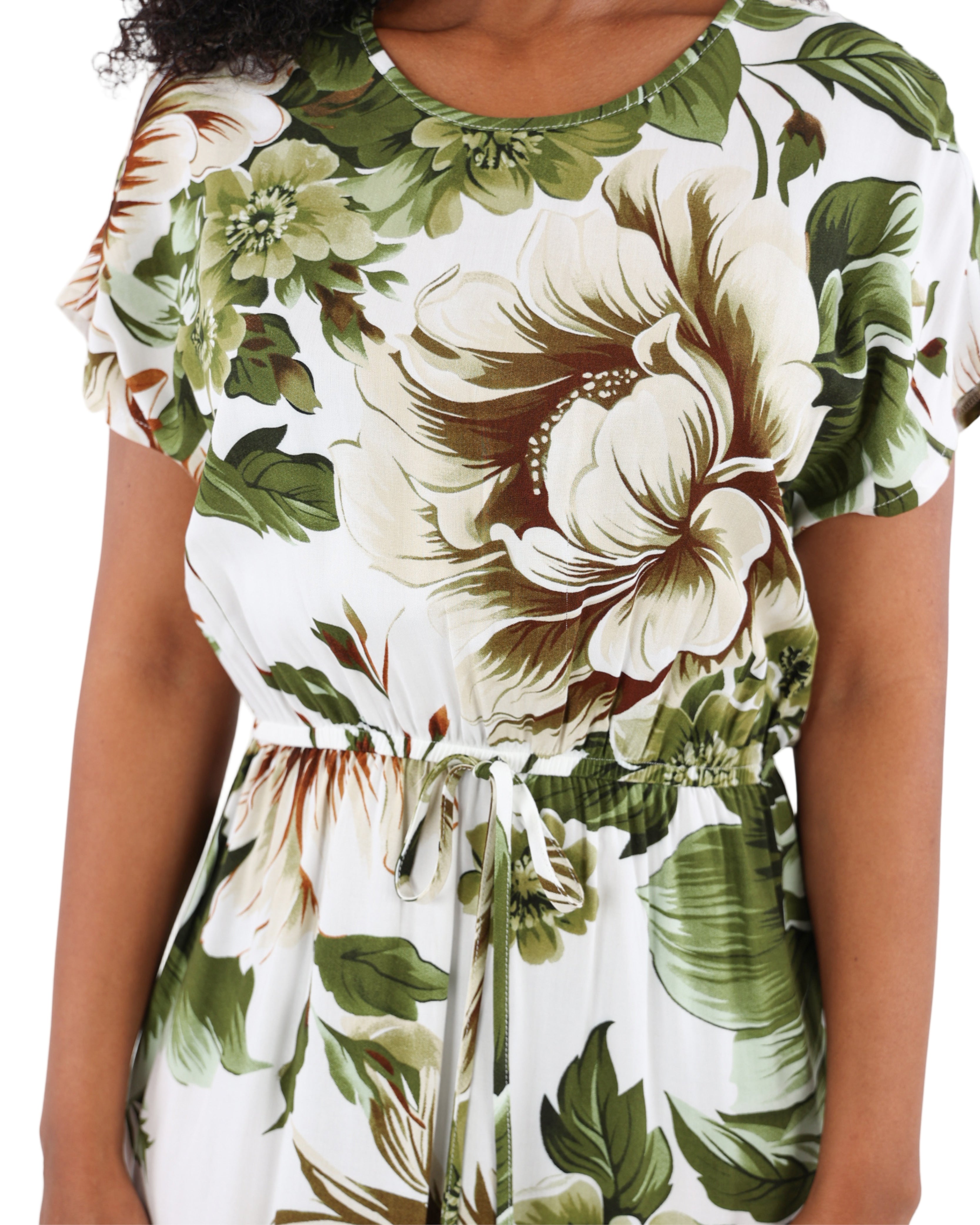 Short Sleeve Knee Length Floral Print Dress