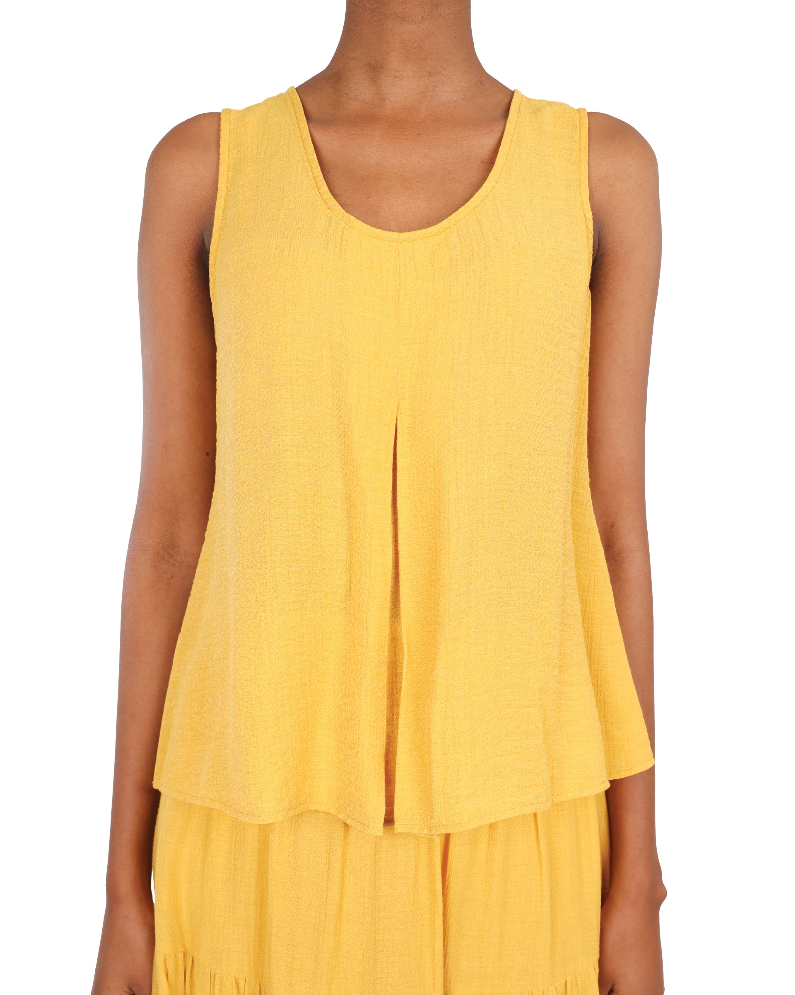 Yellow Sleeveless Swing Blouse
