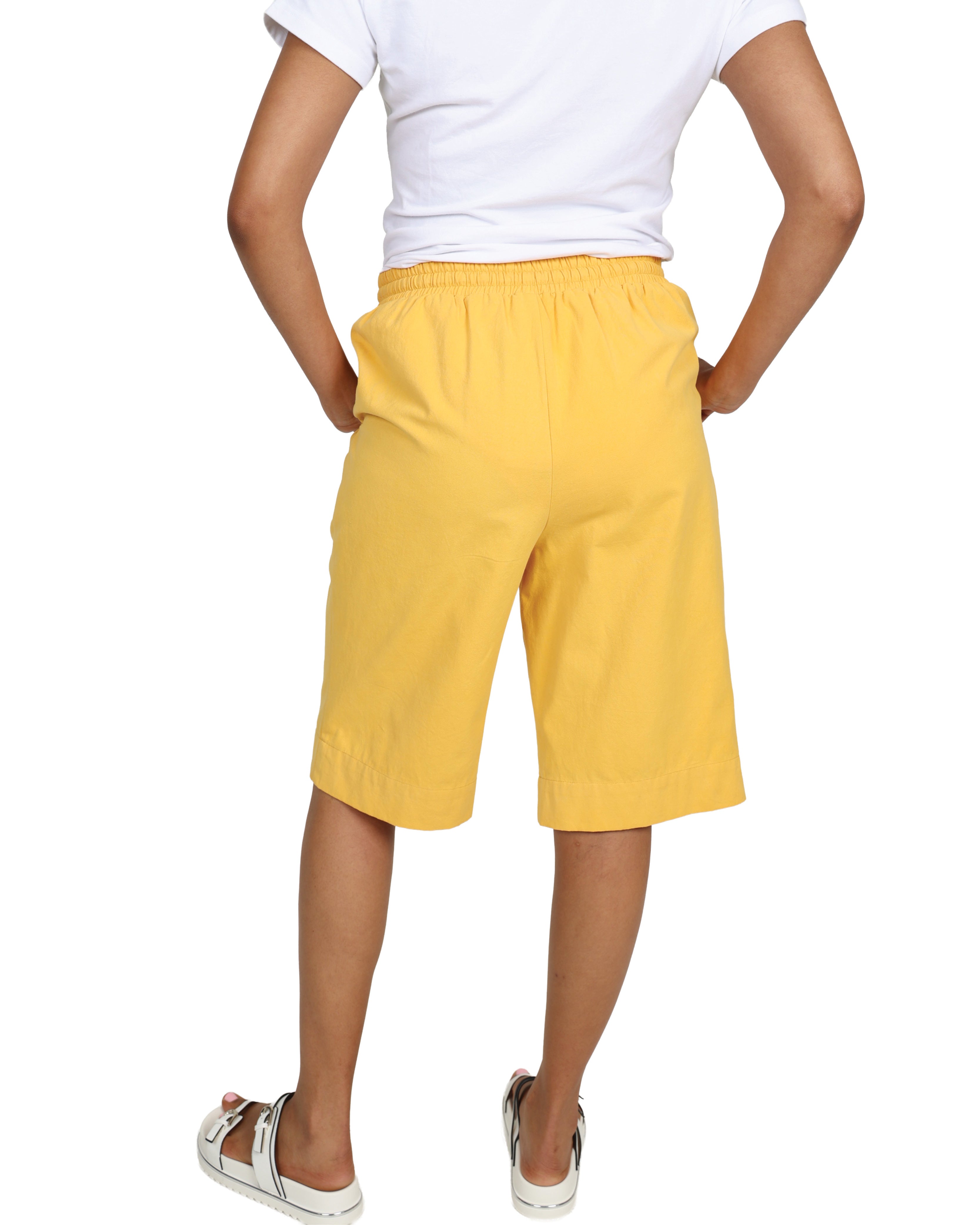Yellow Elasticated Bermuda Shorts