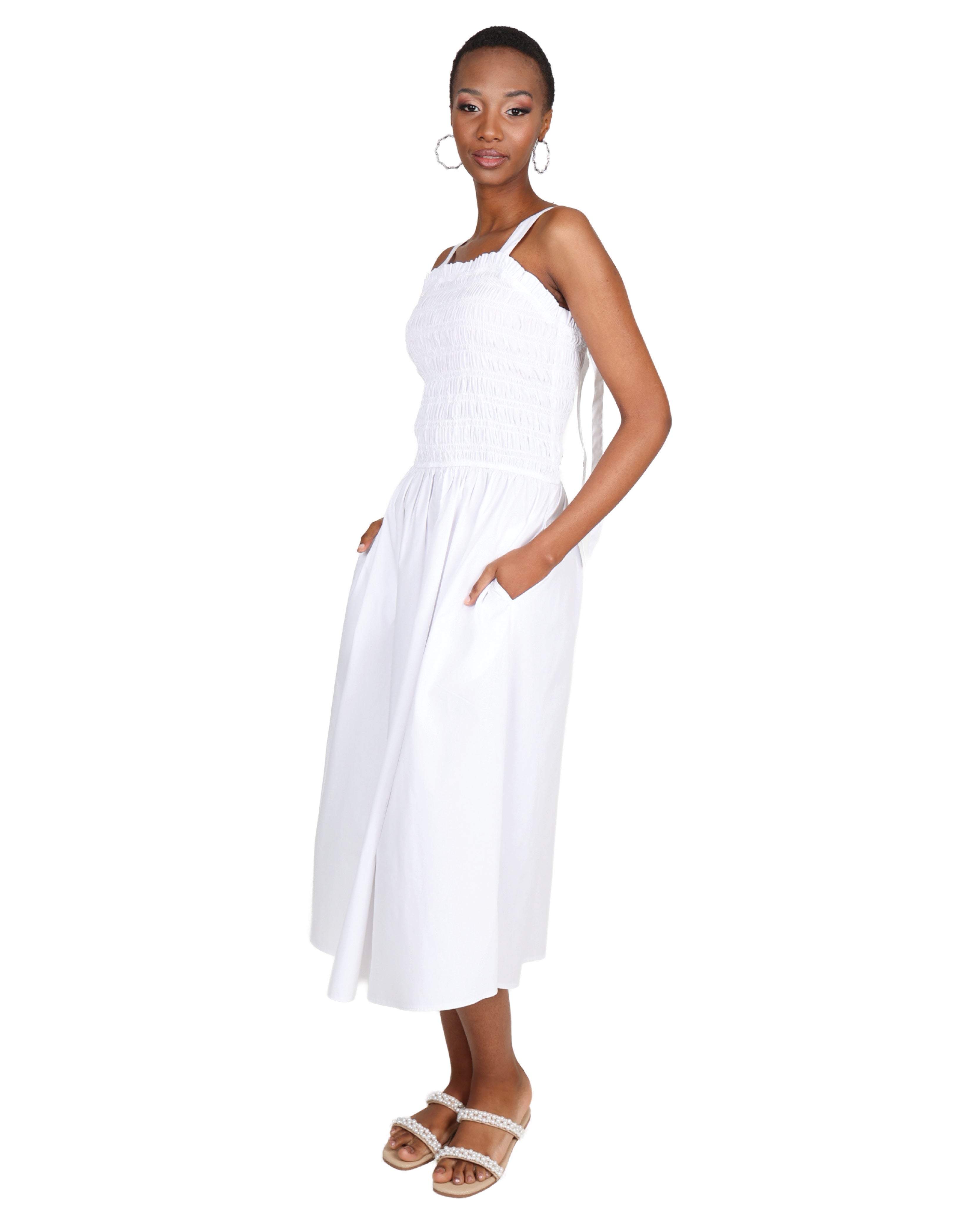 Bow Detail Ruched Maxi Dress