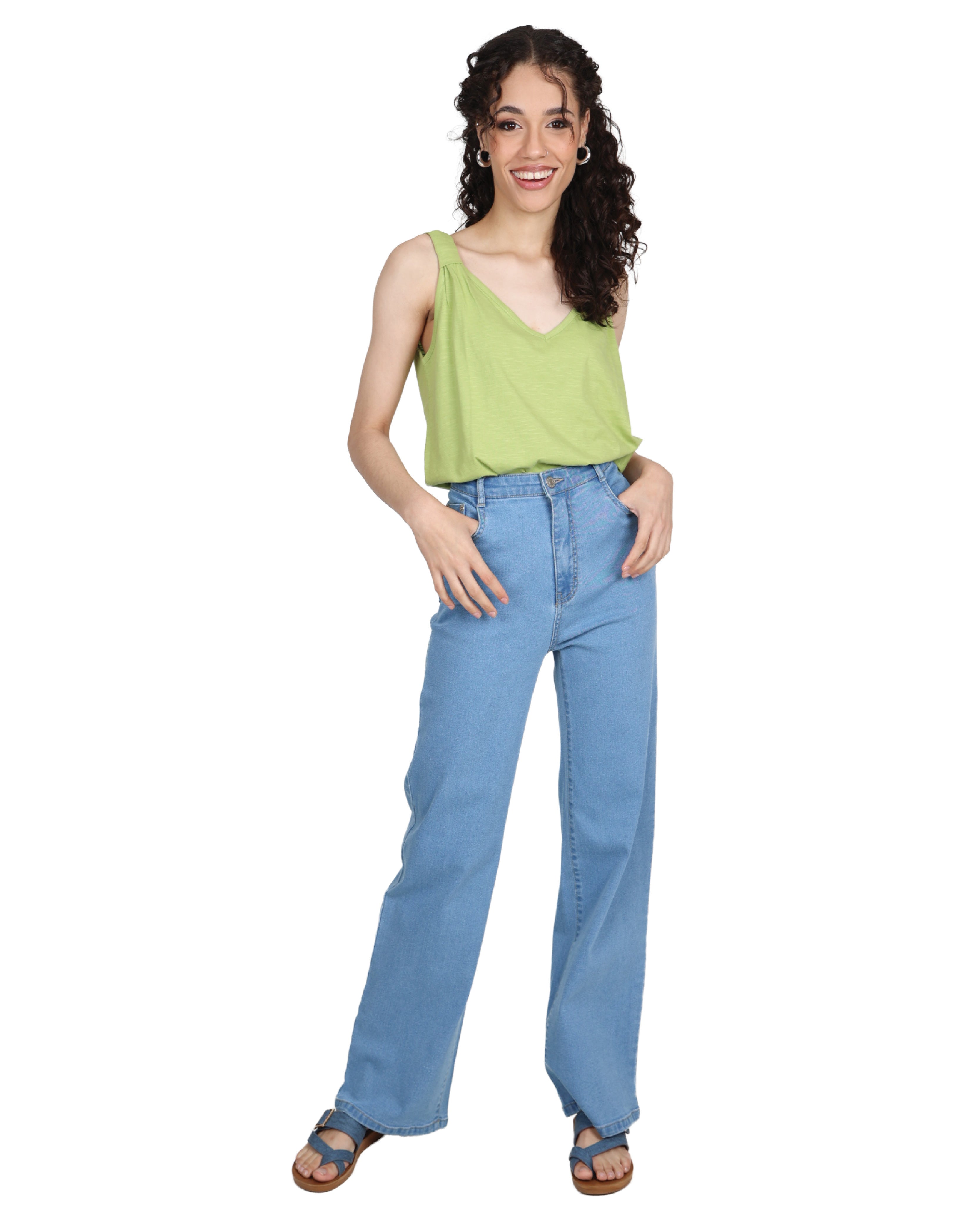 Green Knot Detail Sleeveless Top