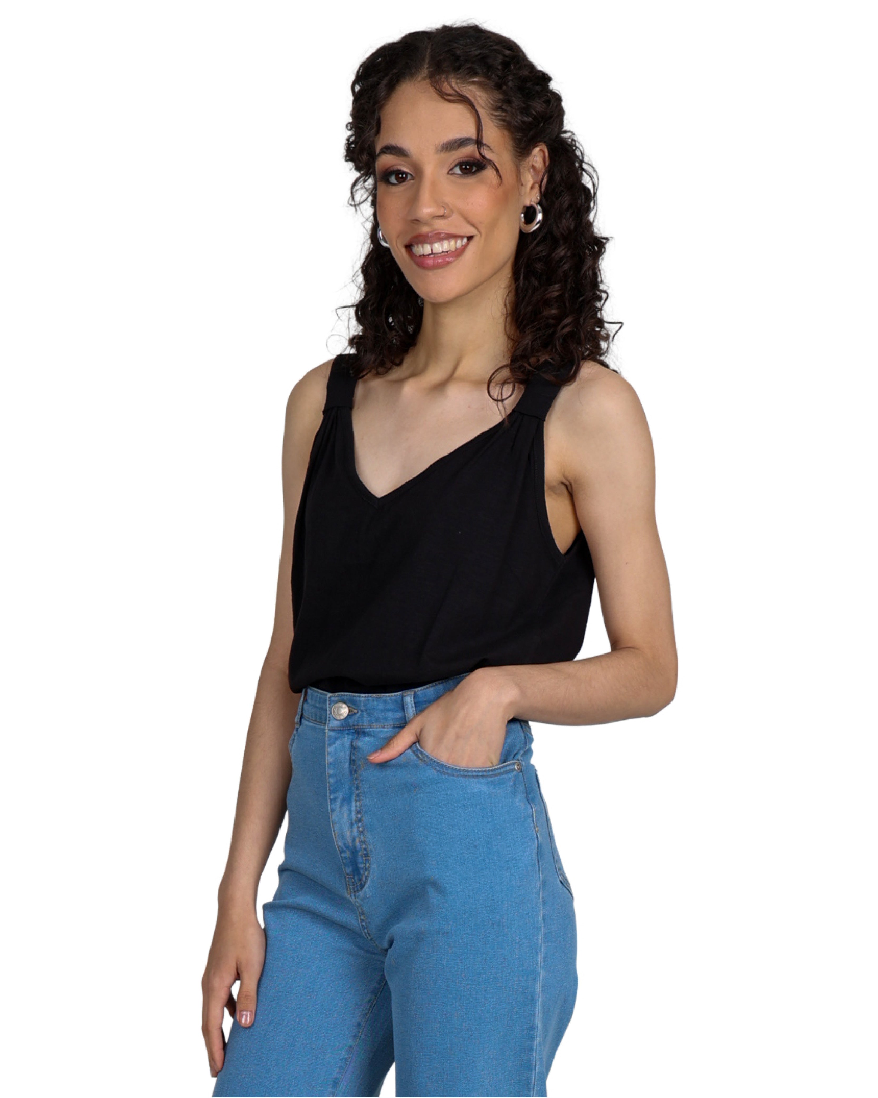 Black Knot Detail Sleeveless Top