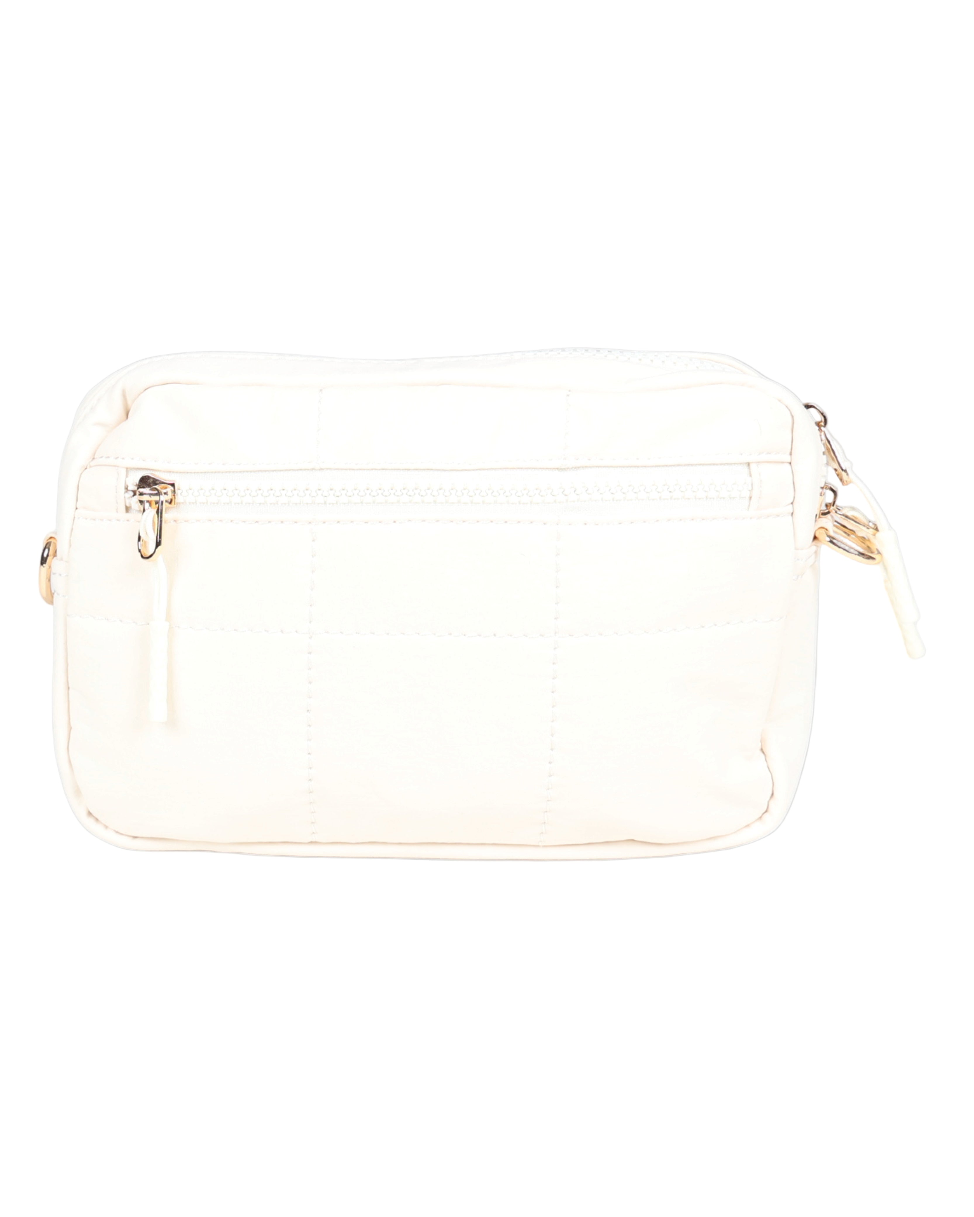 Soft Quilted Cream Crossbody Bag