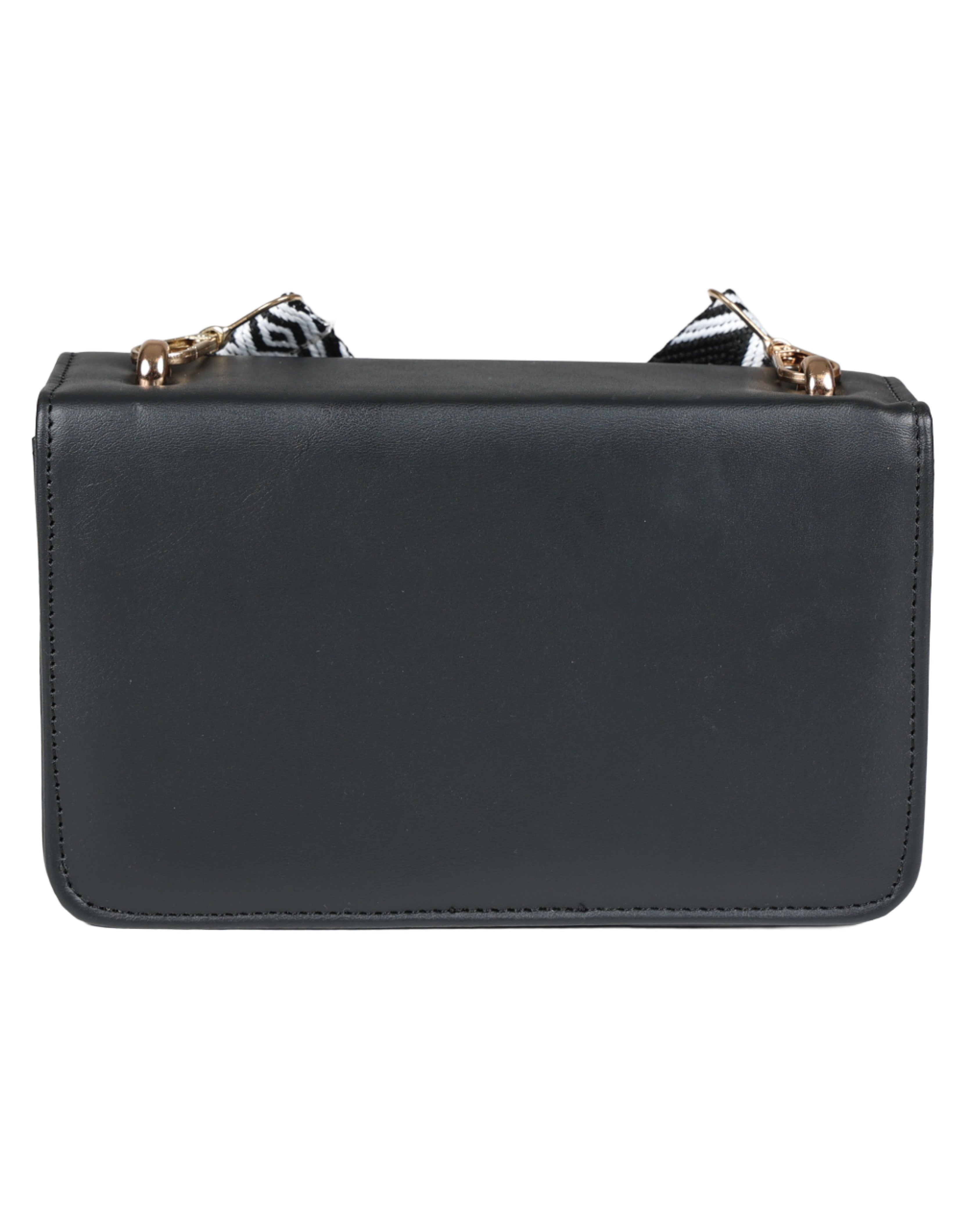 Geometric Print Broad Strap Crossbody Bag