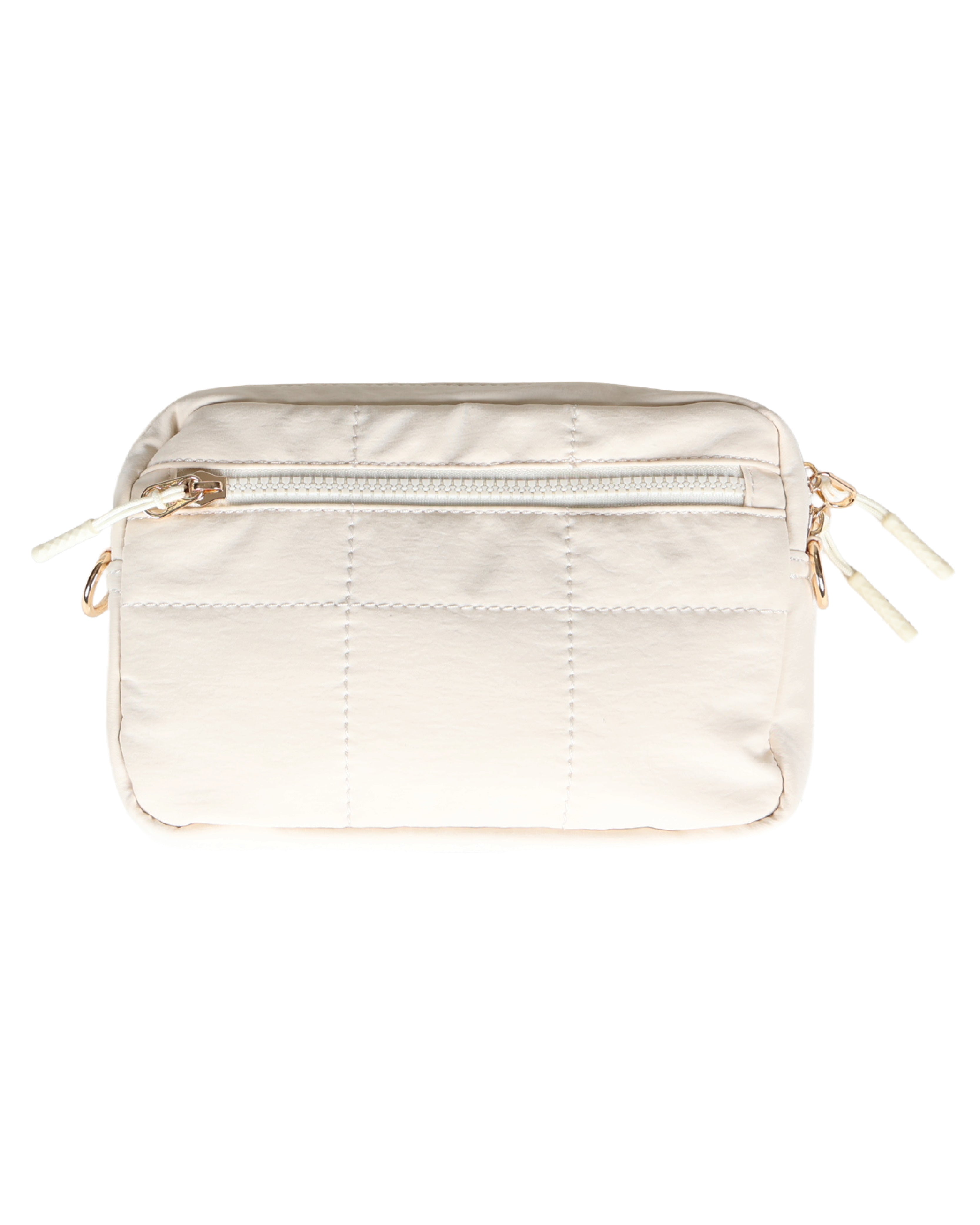 Soft Quilted Cream Crossbody Bag