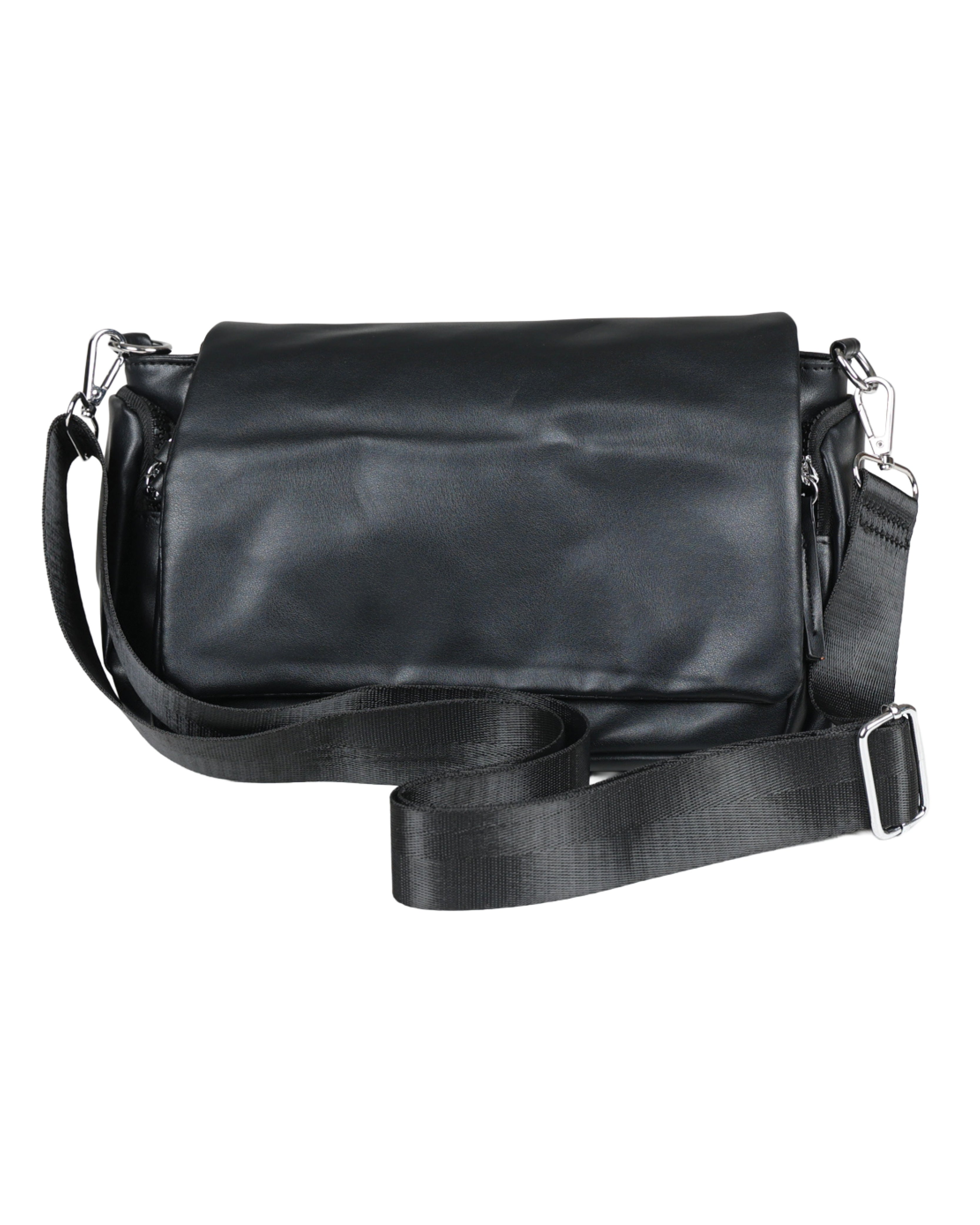 Black Soft Quilted Sling Bag