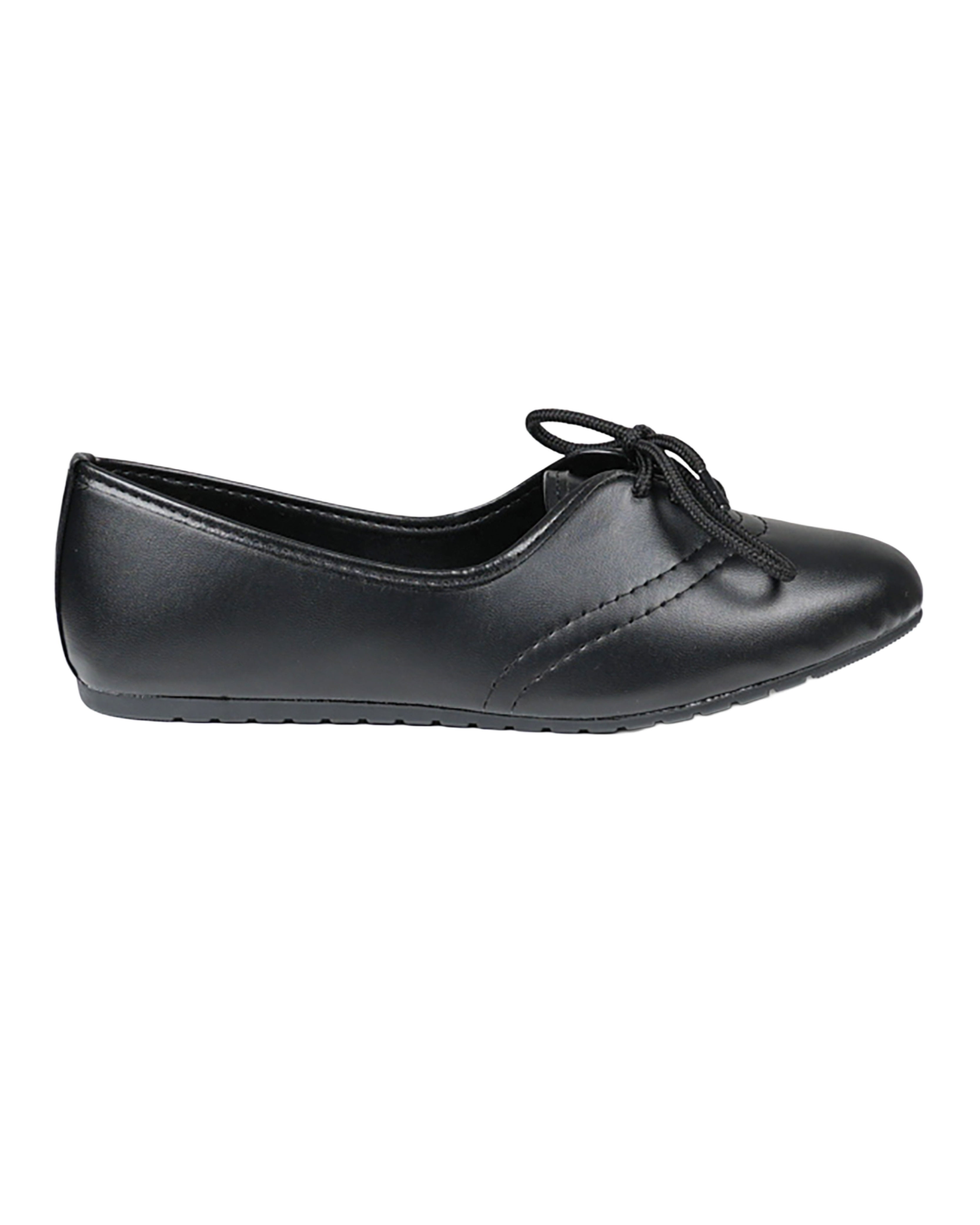 Black Lace Up Ballet Style Pumps