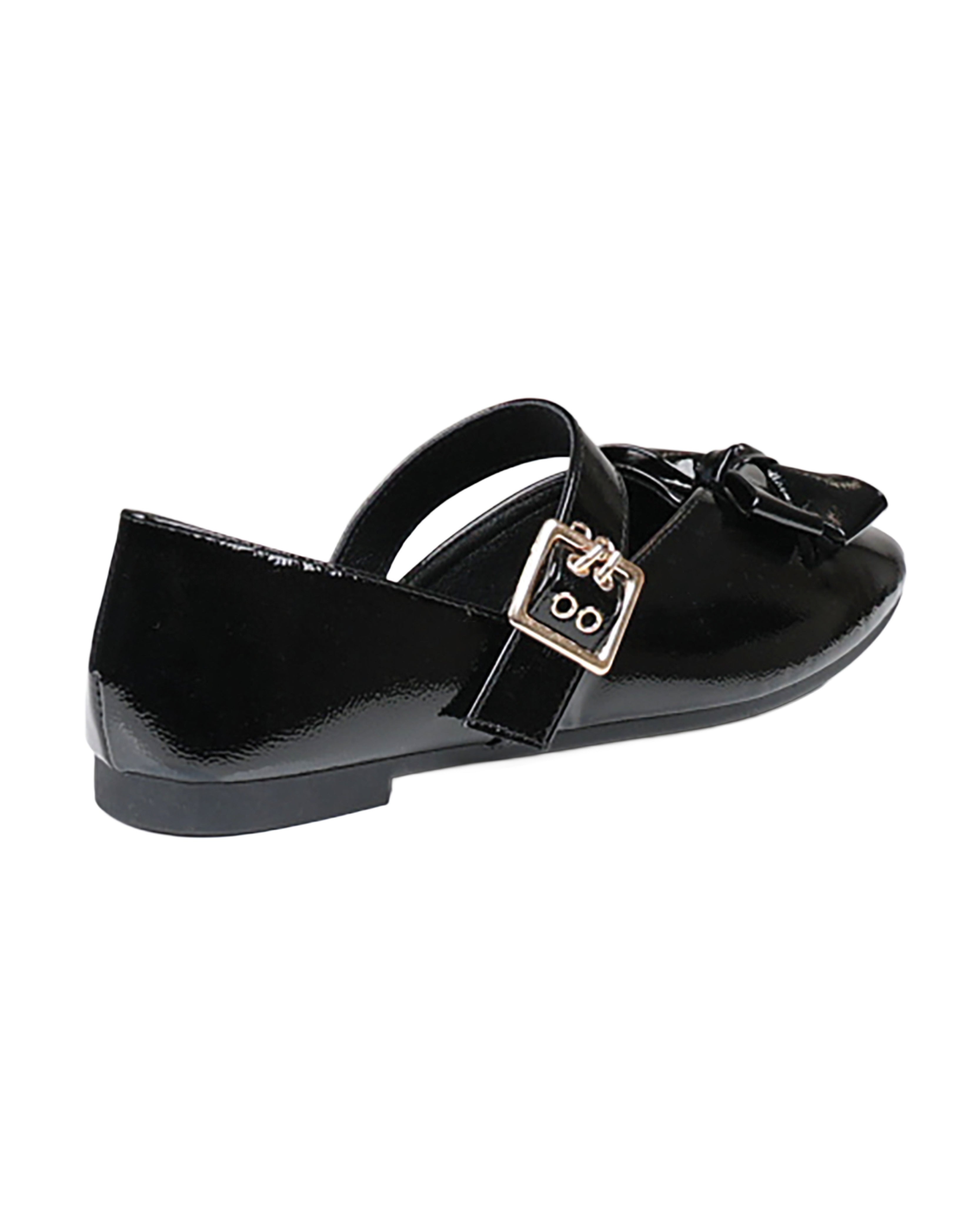 Black Buckle Band Bow Detail Pumps