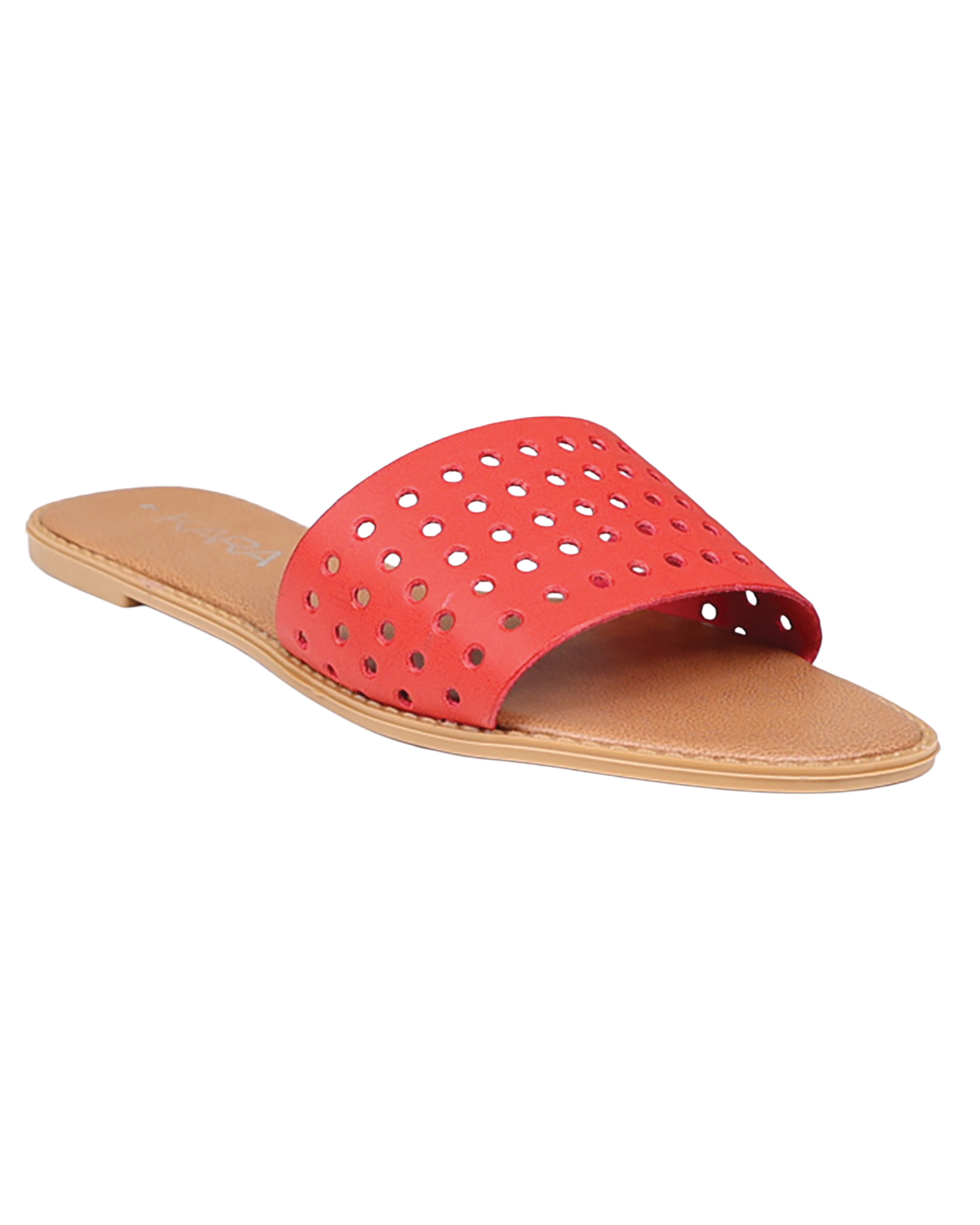 Red Laser Punch Flat Slides
