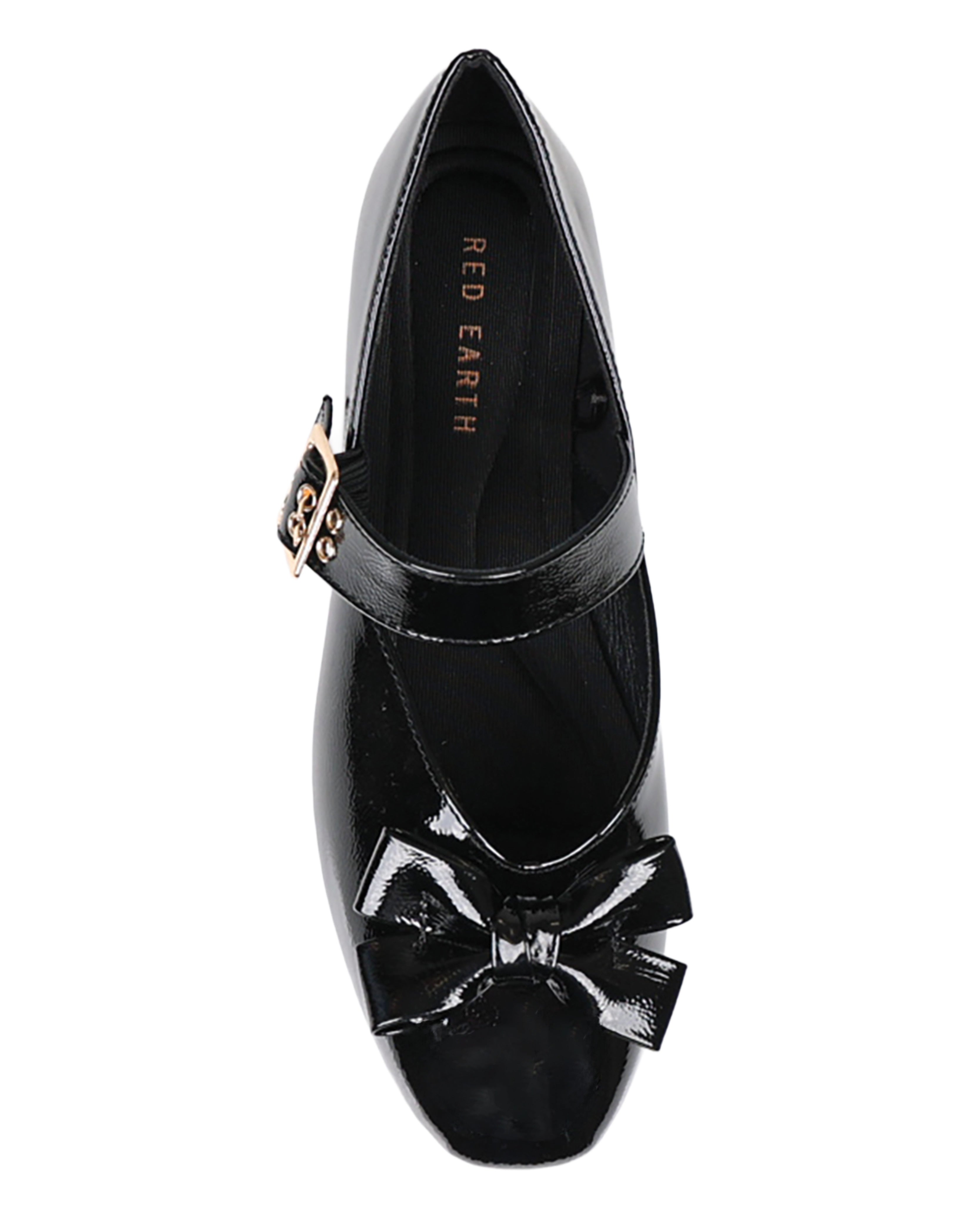 Black Buckle Band Bow Detail Pumps