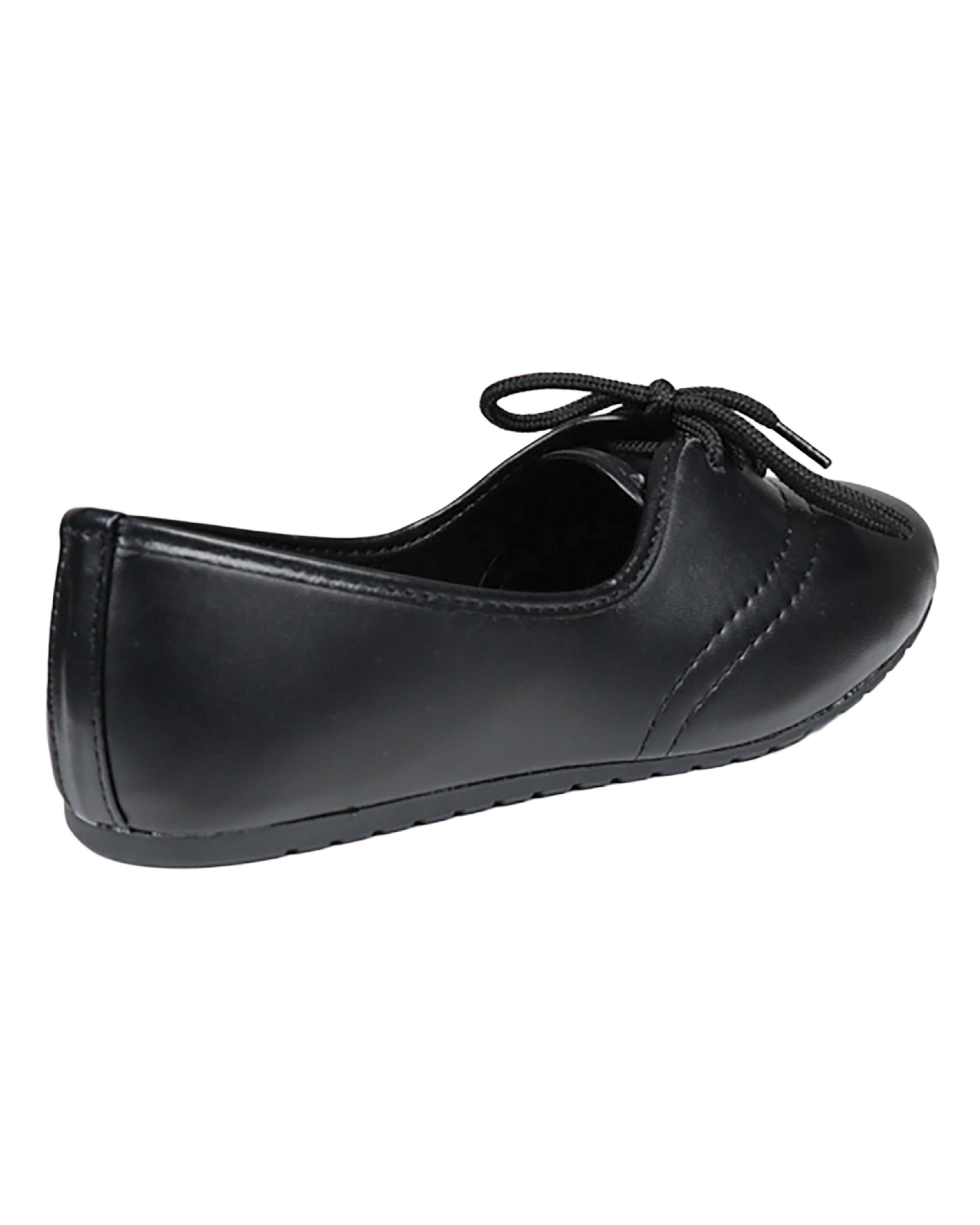 Black Lace Up Ballet Style Pumps