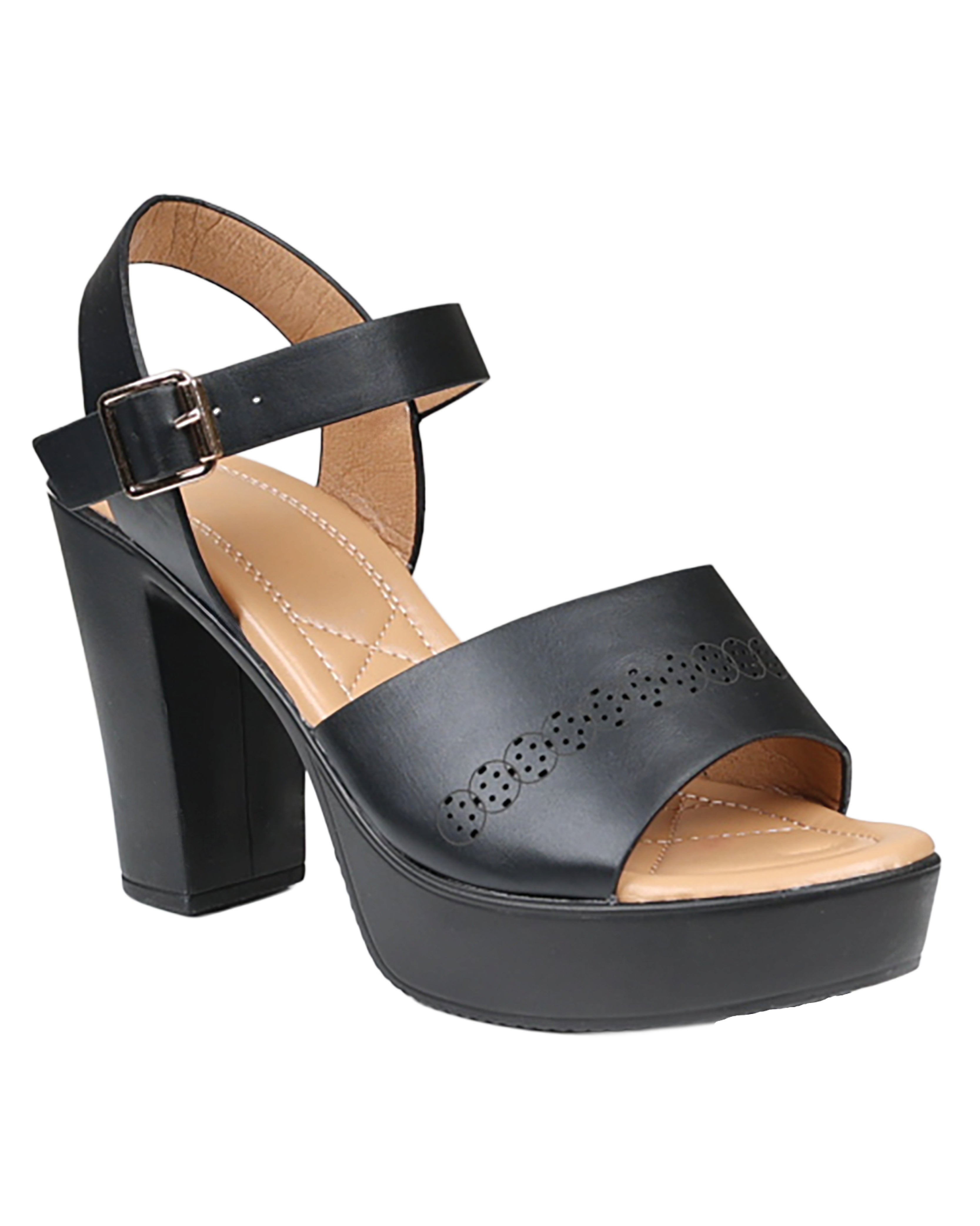 Laser Cut Platform Block Heel