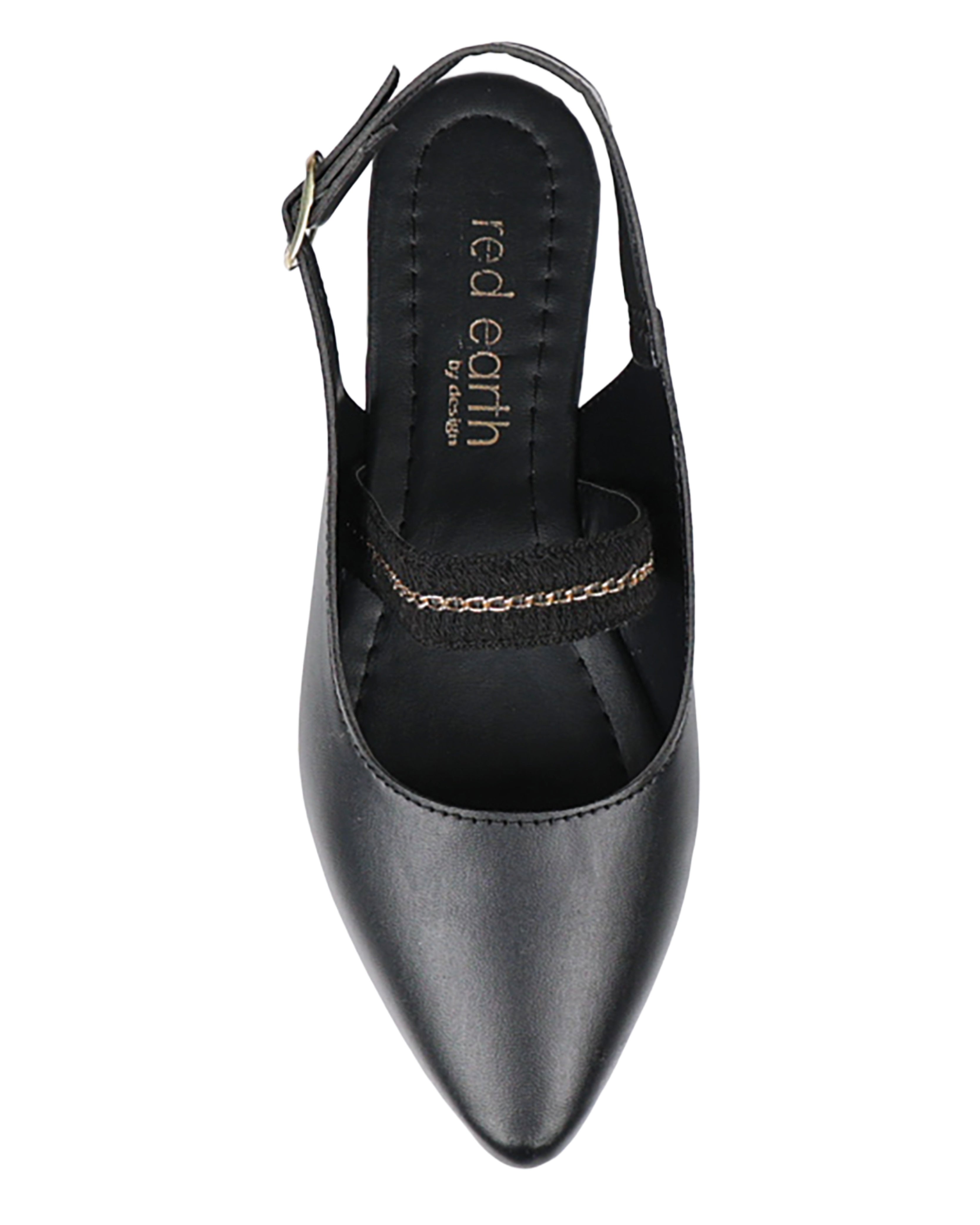 Black Chain Detail Slingback Pump